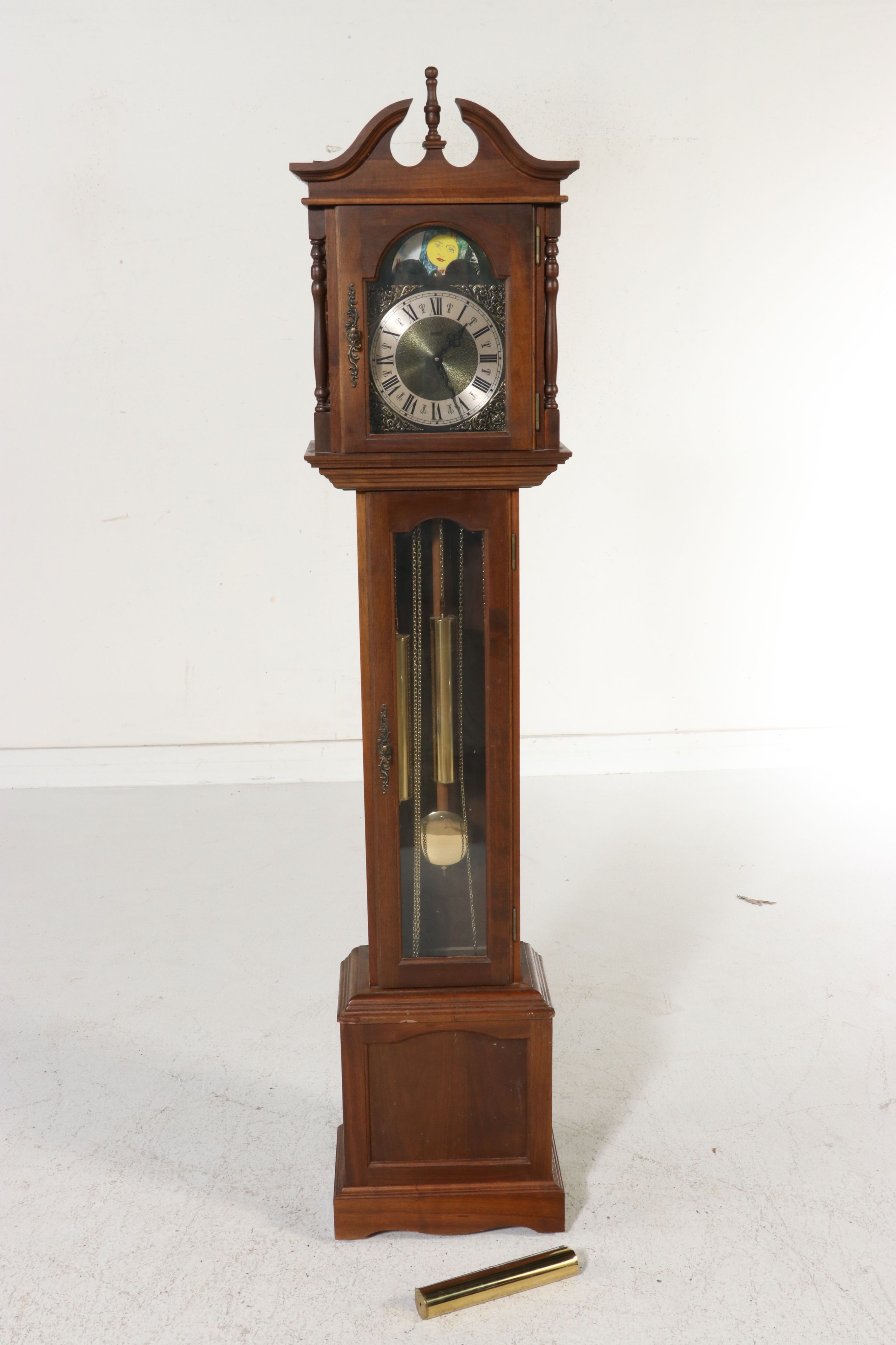 Emperor Chippendale Style Broken Bonnet Grandfather Clock