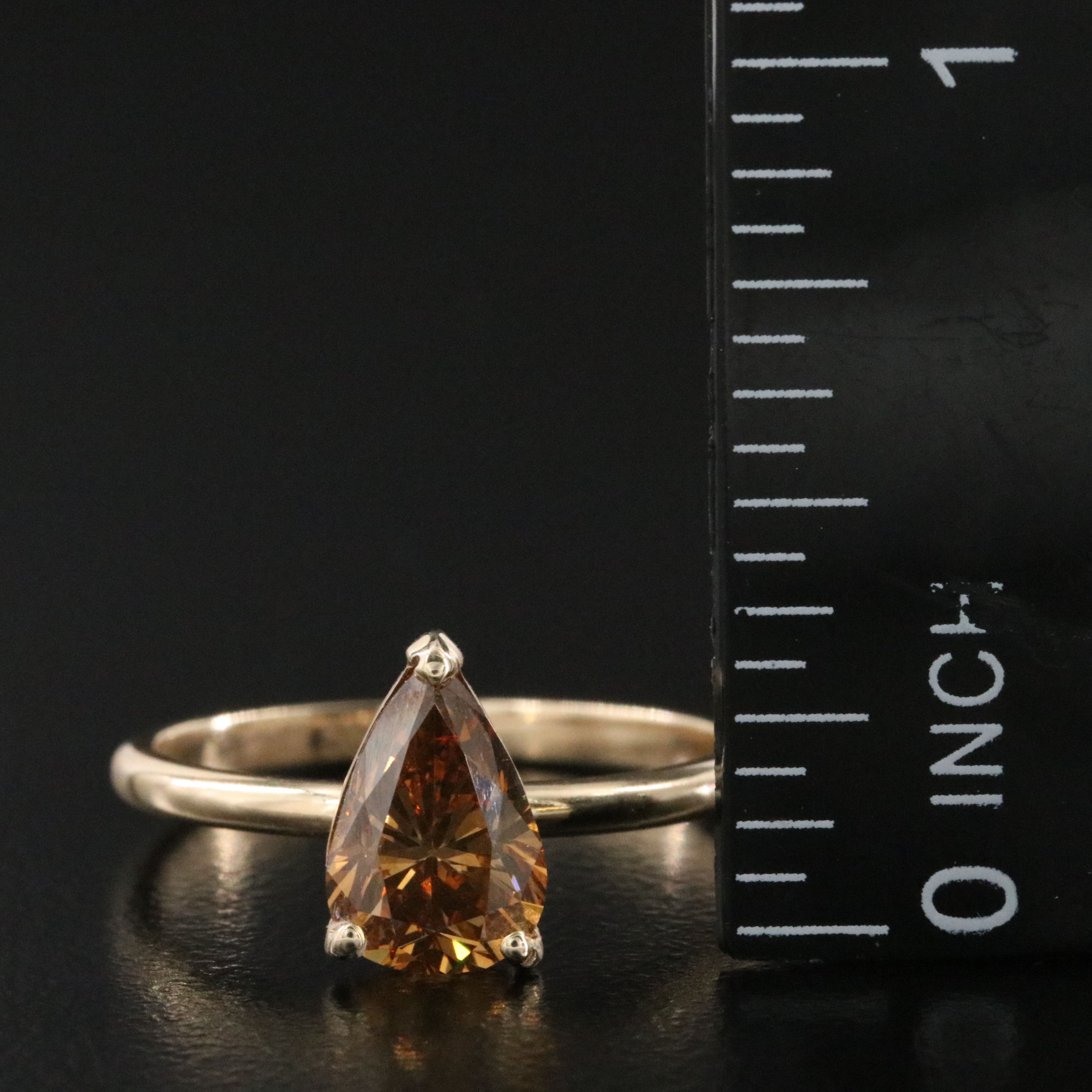 14K 1.62 CT Fancy Brown Diamond Solitaire Ring