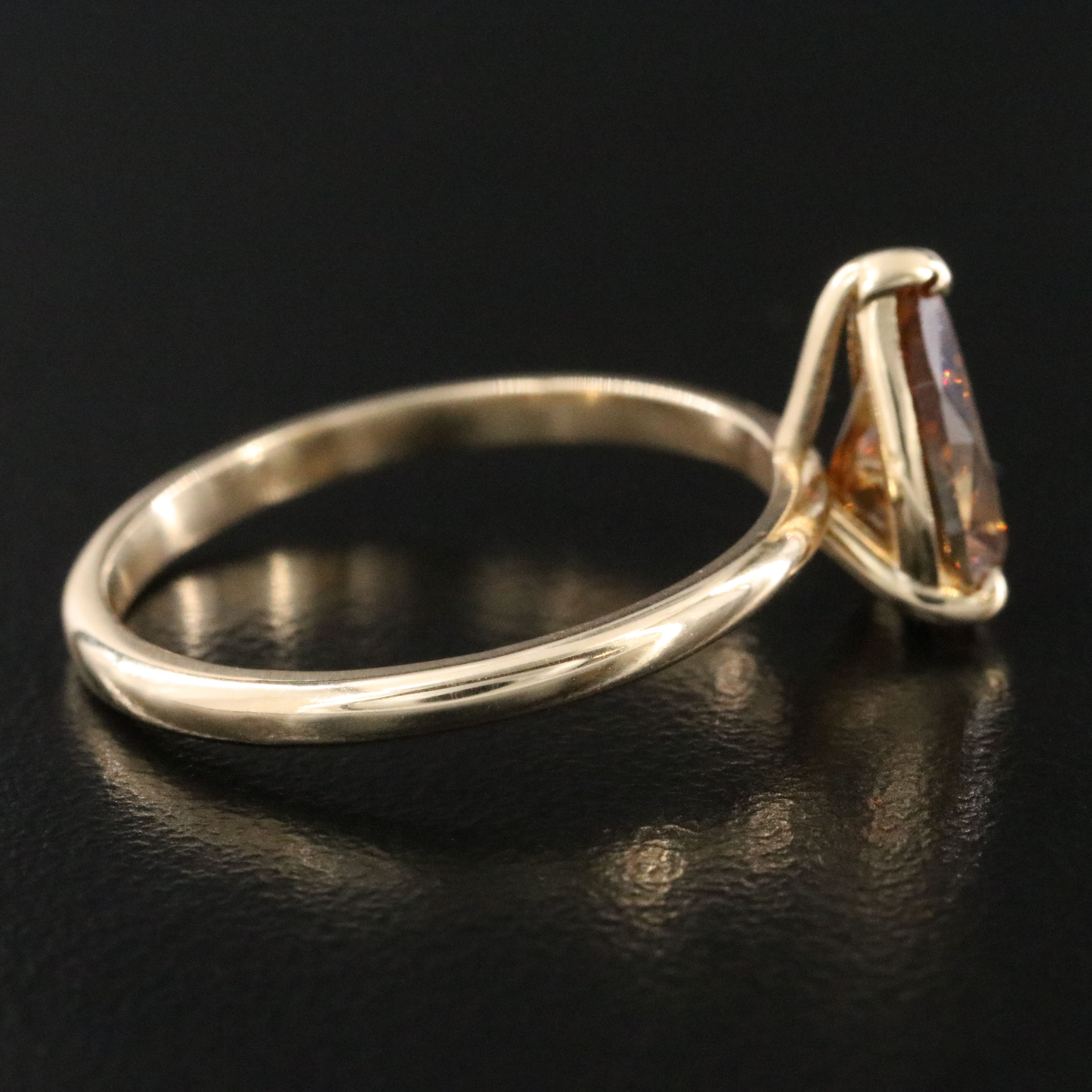 14K 1.62 CT Fancy Brown Diamond Solitaire Ring
