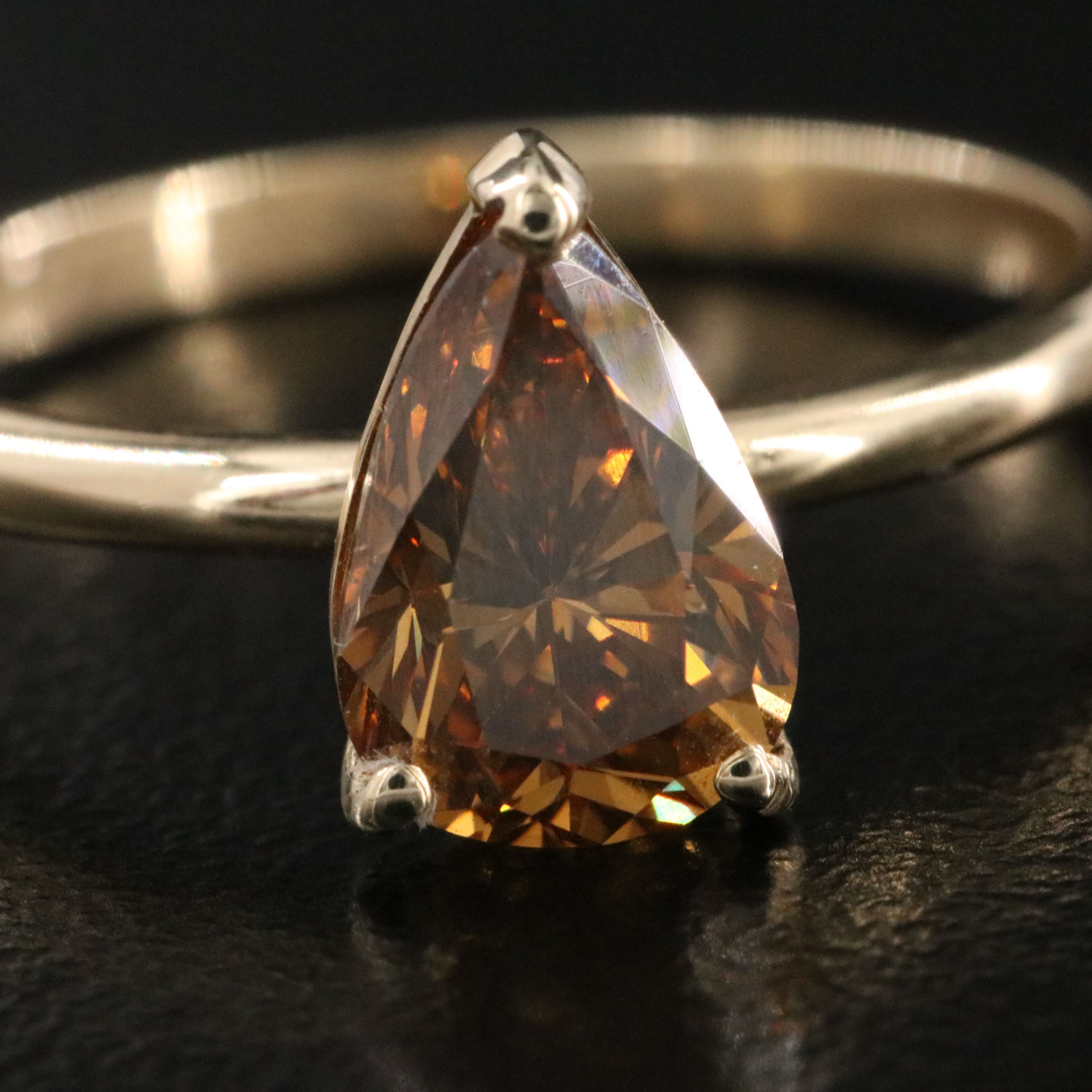 14K 1.62 CT Fancy Brown Diamond Solitaire Ring