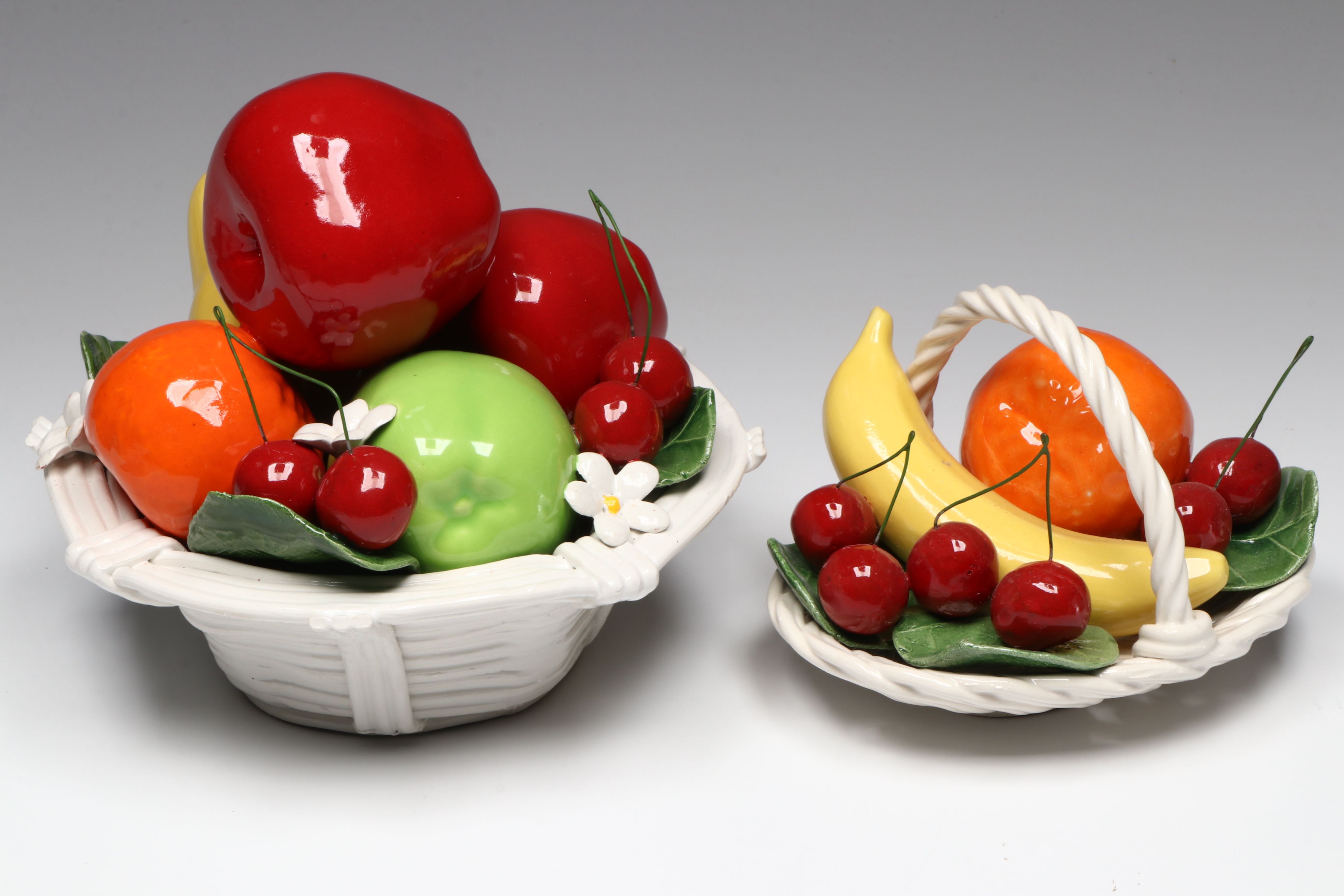 Capodimonte and Other Italian Ceramic Fruit Baskets