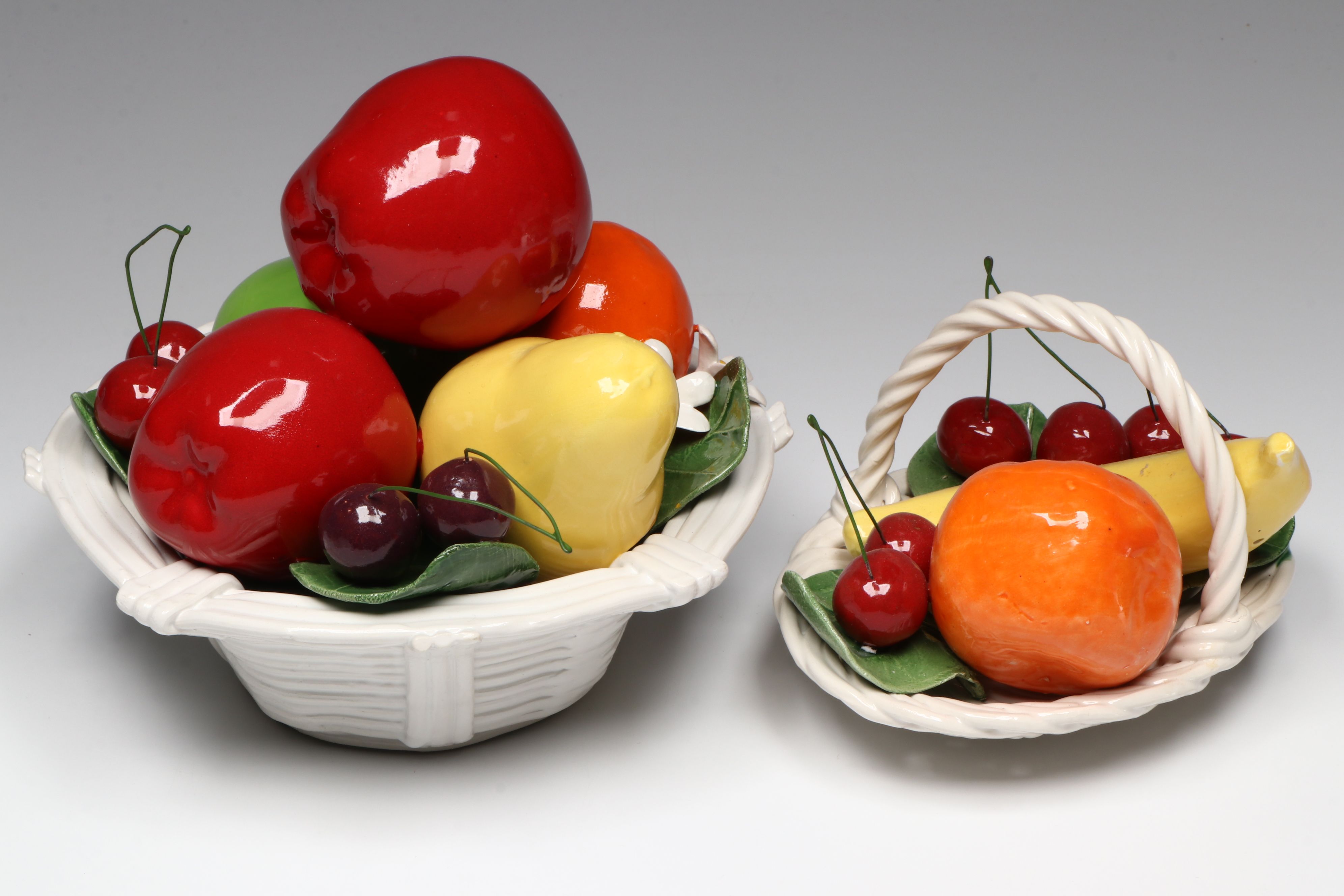 Capodimonte and Other Italian Ceramic Fruit Baskets