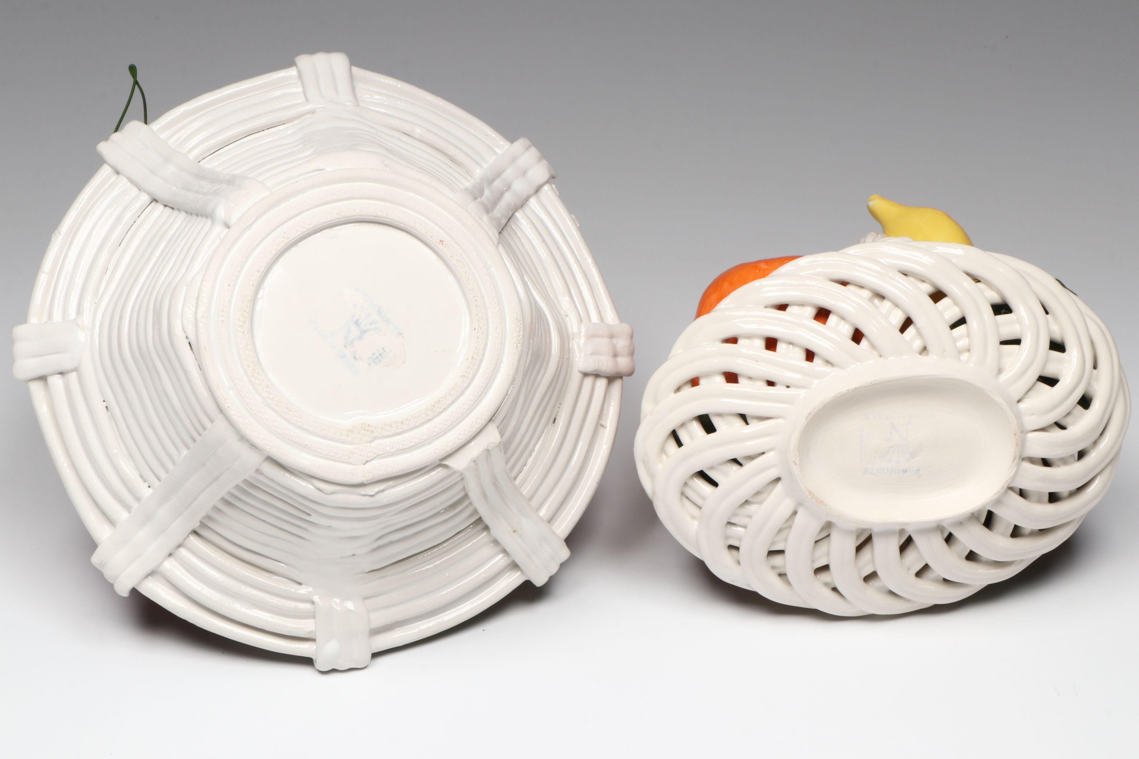 Capodimonte and Other Italian Ceramic Fruit Baskets