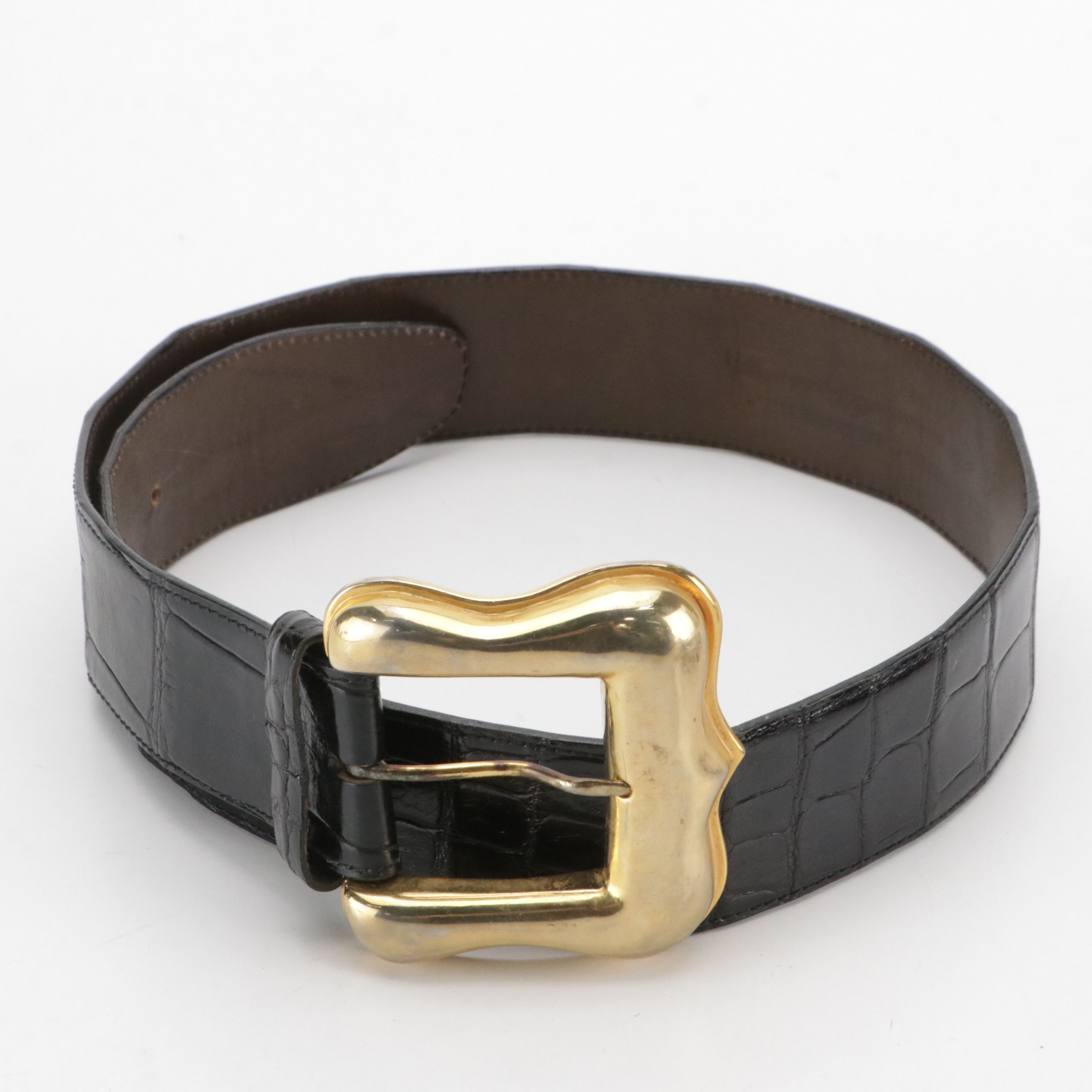 Kleinberg Sherrill Alligator Skin and Leather Belts