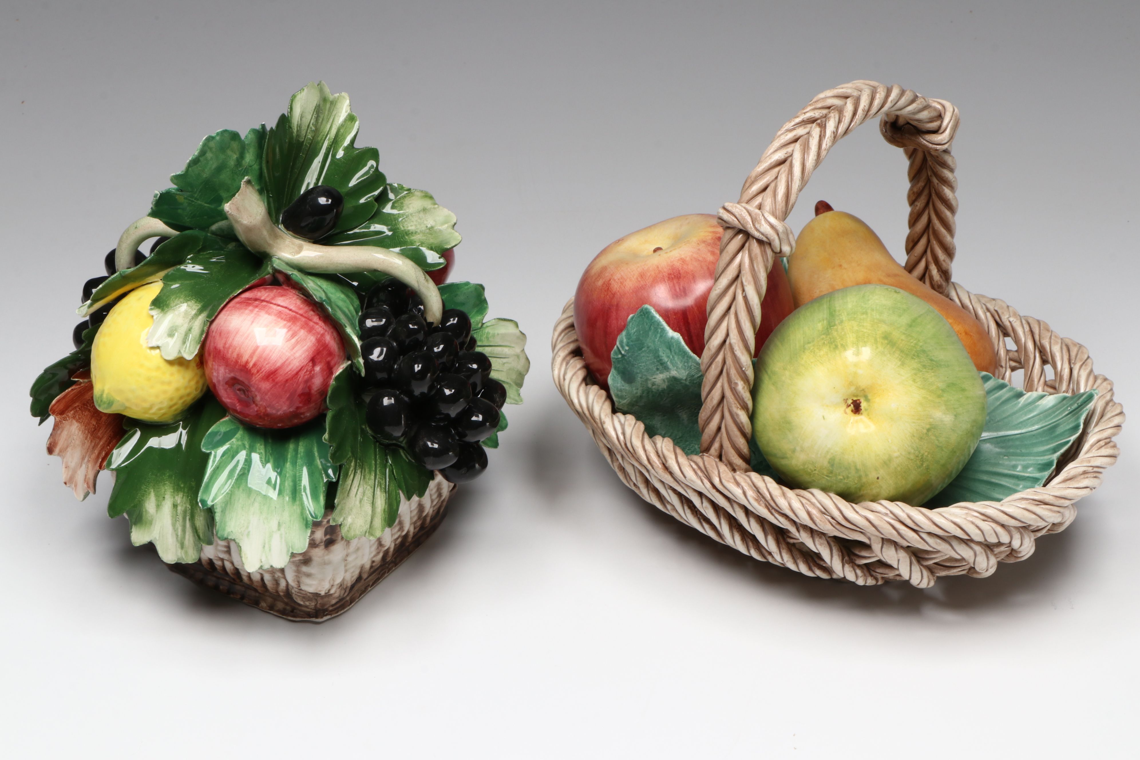 Capodimonte and Other Italian Ceramic Fruit Baskets