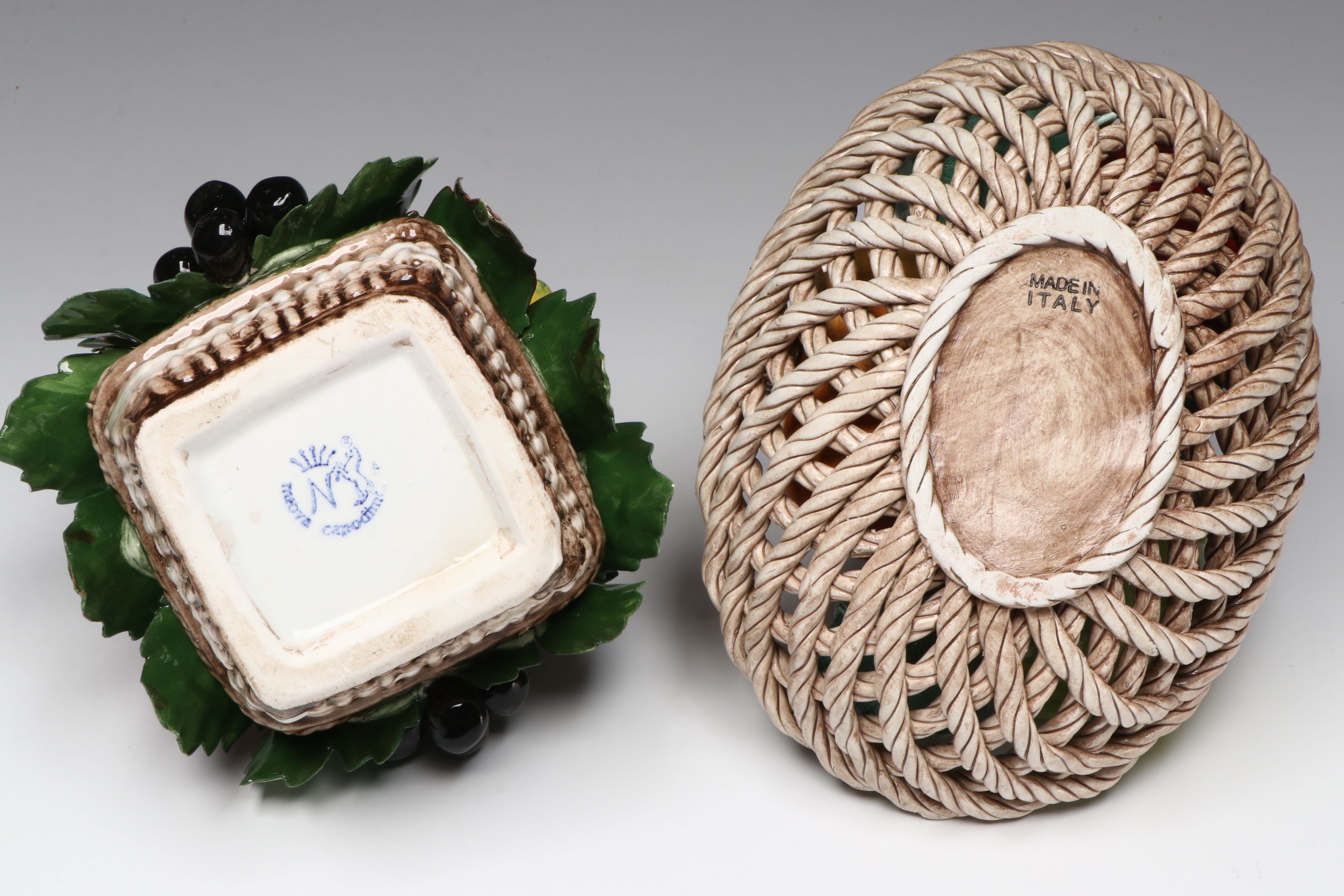 Capodimonte and Other Italian Ceramic Fruit Baskets