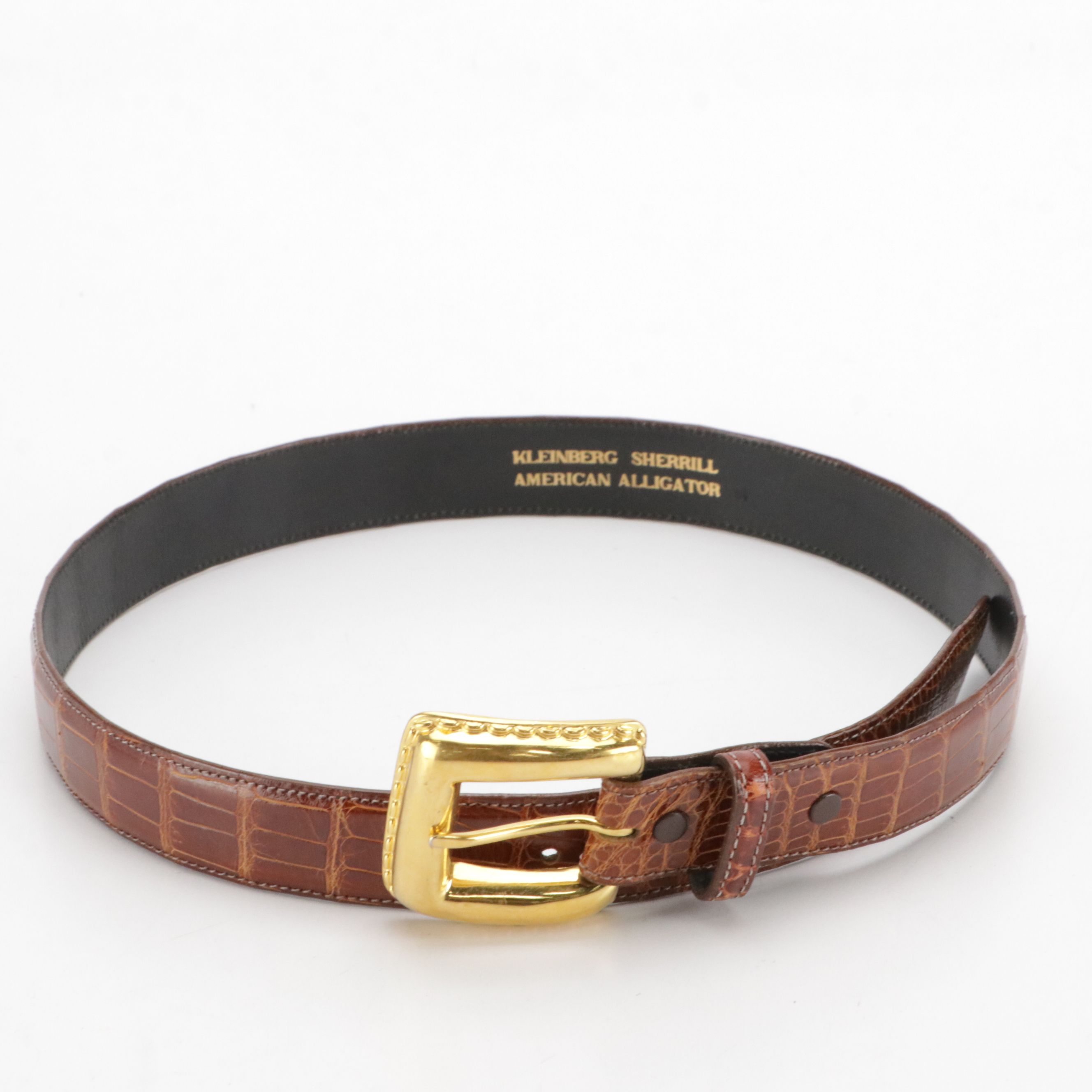 Kleinberg Sherrill Alligator Skin and Leather Belts