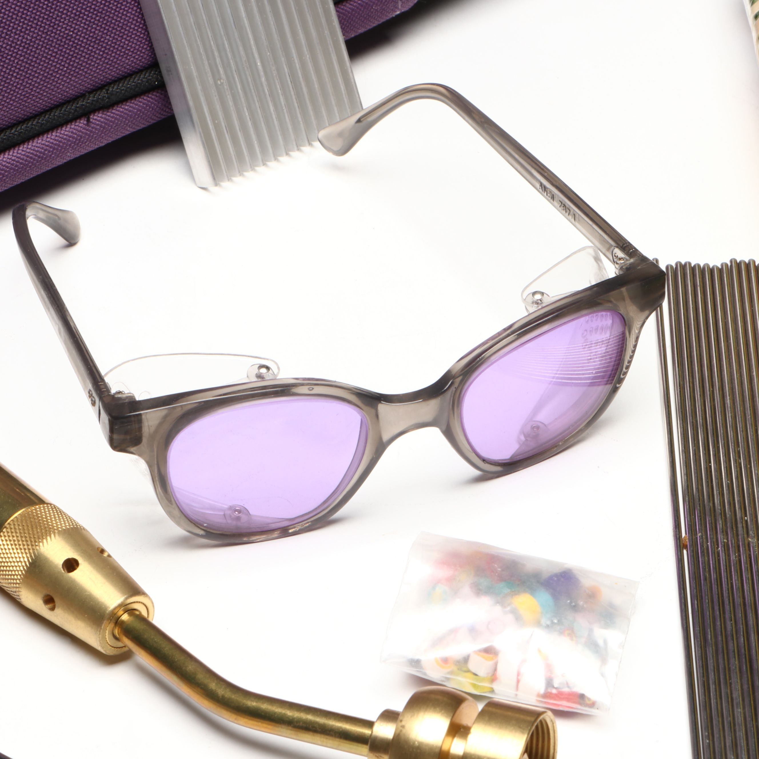 Flamework Supplies with Torch, Colored Glass Canes and More Crafting Tools