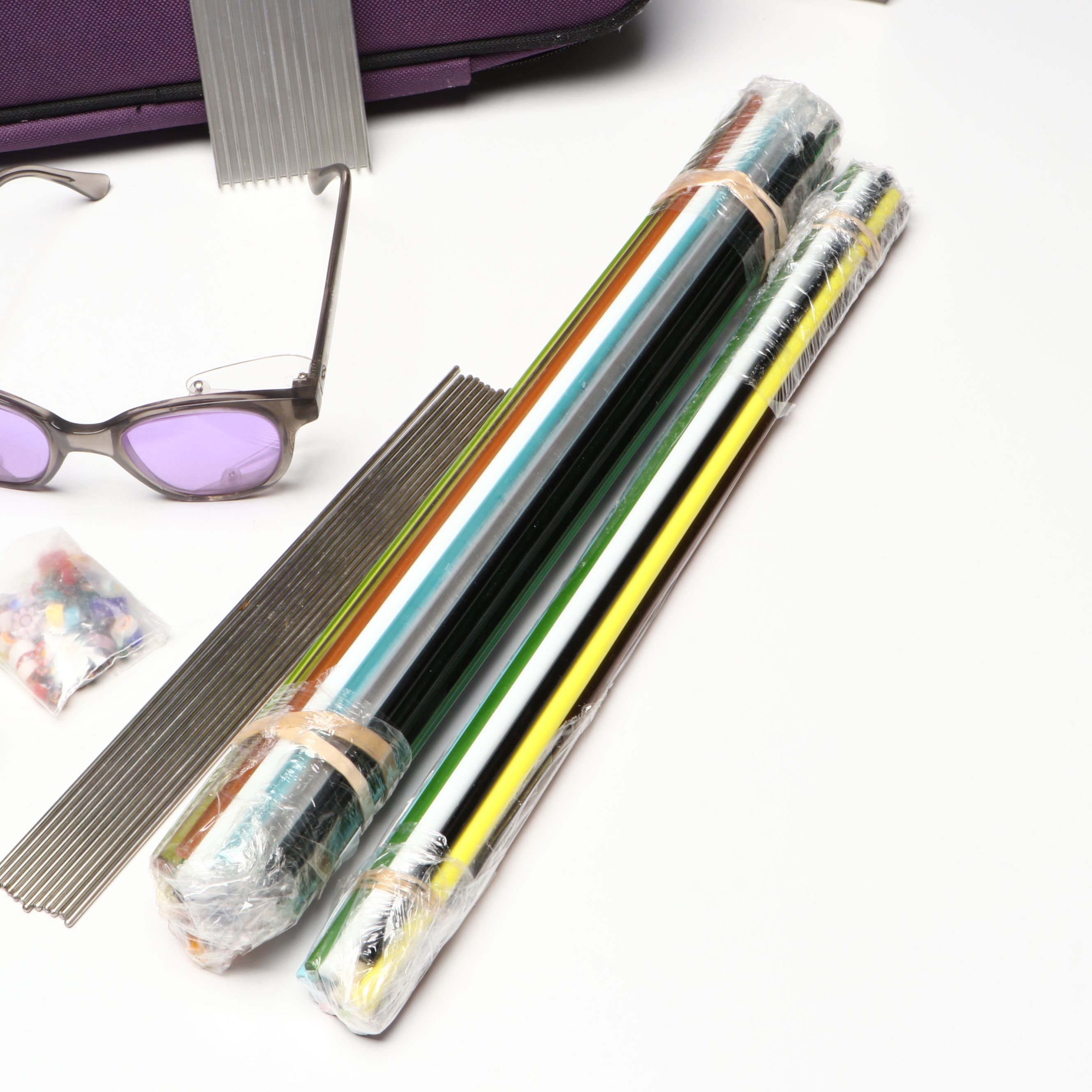 Flamework Supplies with Torch, Colored Glass Canes and More Crafting Tools