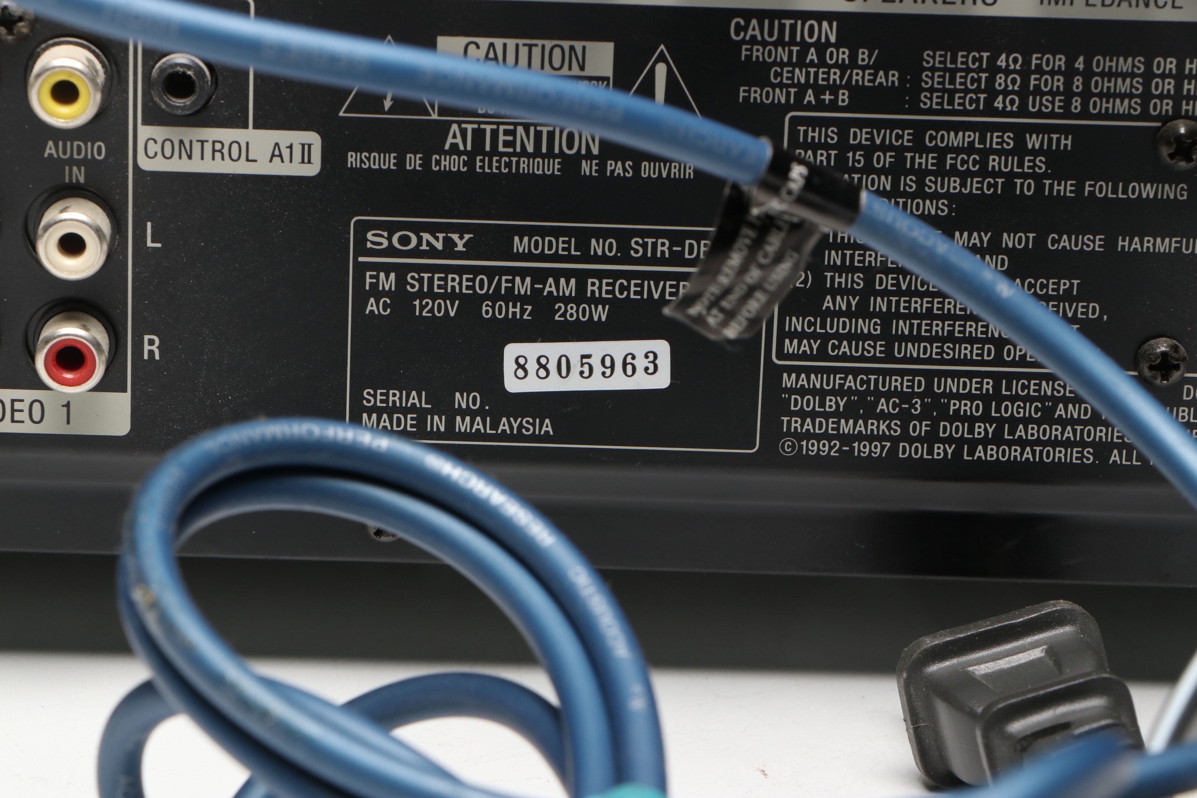 Sony STR-D8840 FM Stereo/FM-AM Receiver