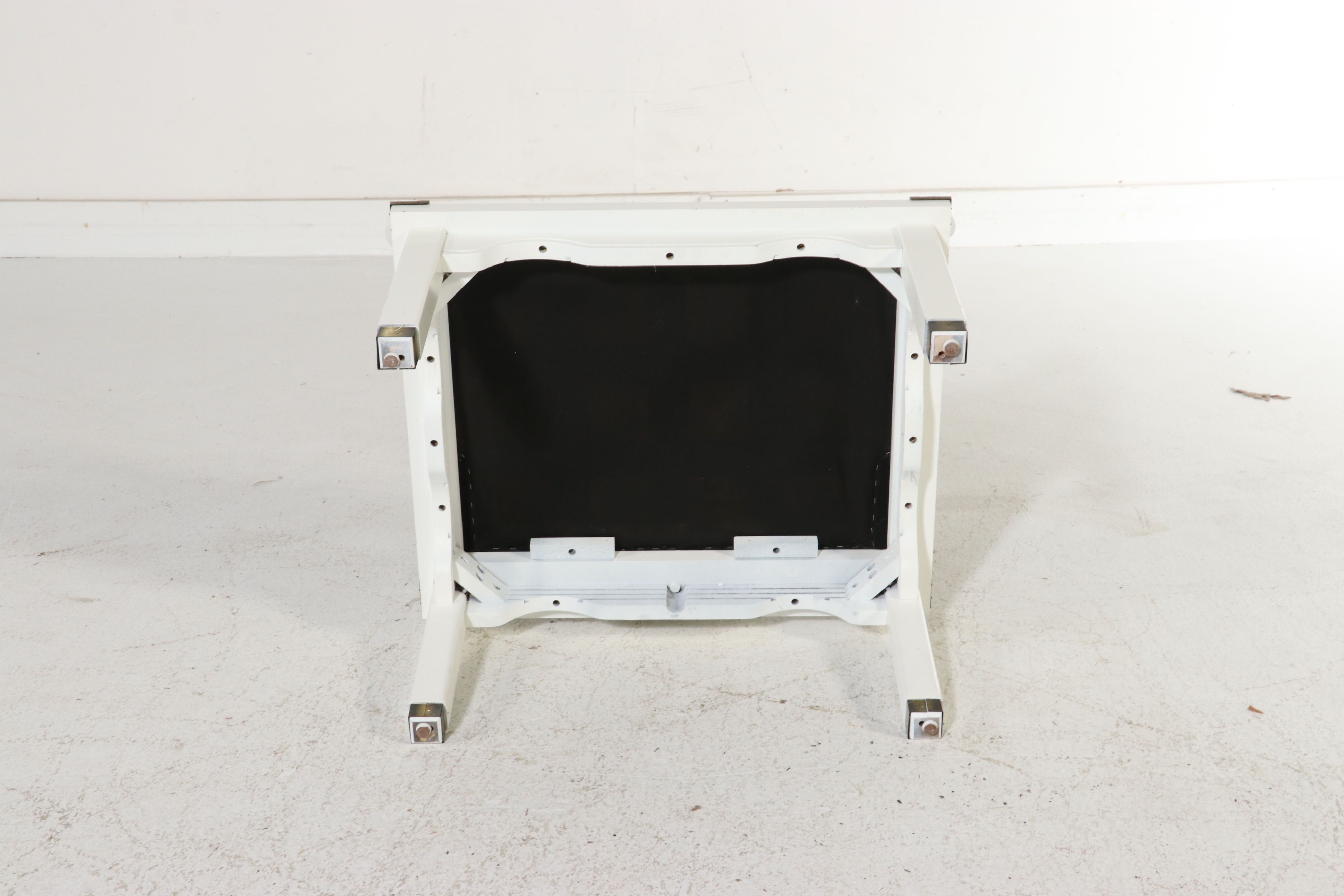 Hollywood Regency White Lacquered Ming Style Horseshoe Back Armchair