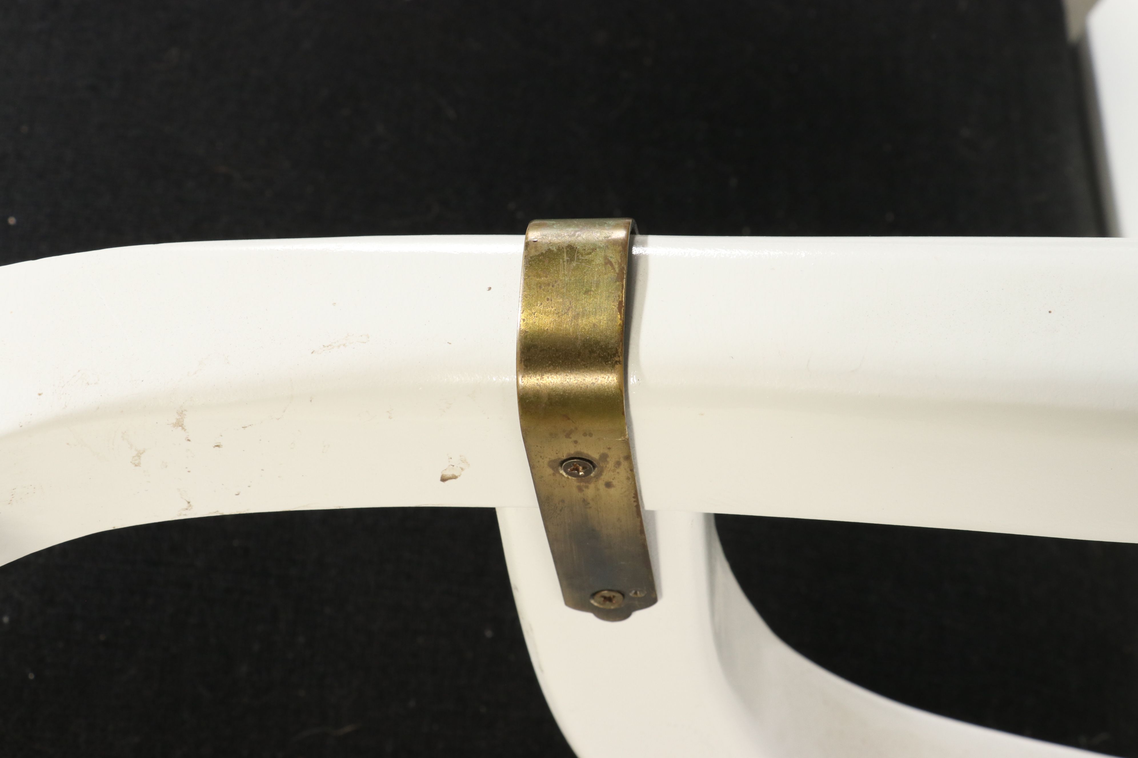 Hollywood Regency White Lacquered Ming Style Horseshoe Back Armchair