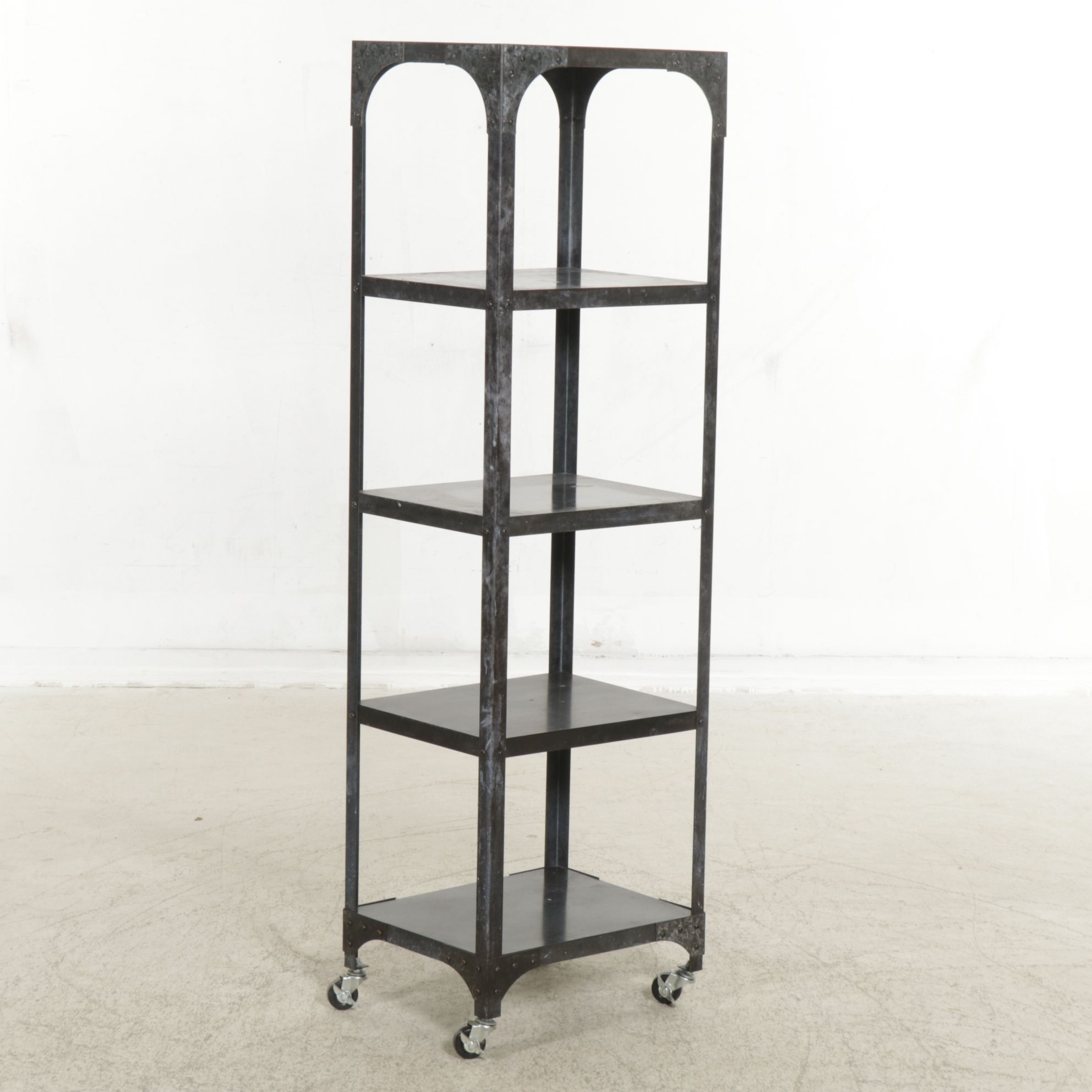 Industrial Style Rolling Shelf Unit, 21st Century
