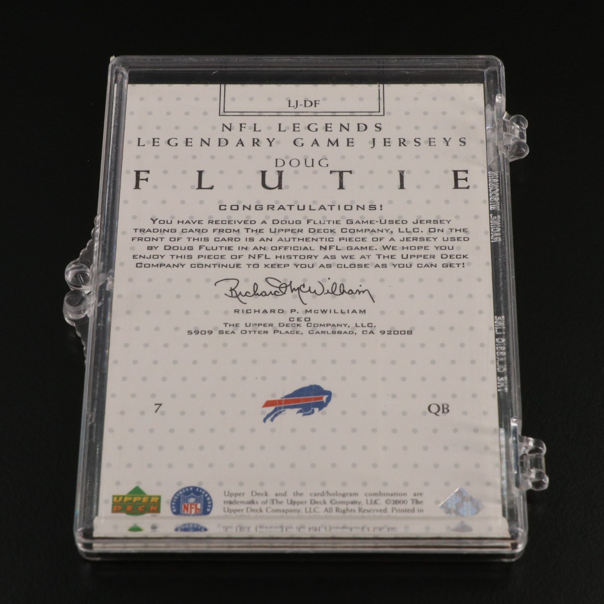 Doug Flutie Signed, Relic, and Graded Buffalo Bills Football Cards, 1999-2000