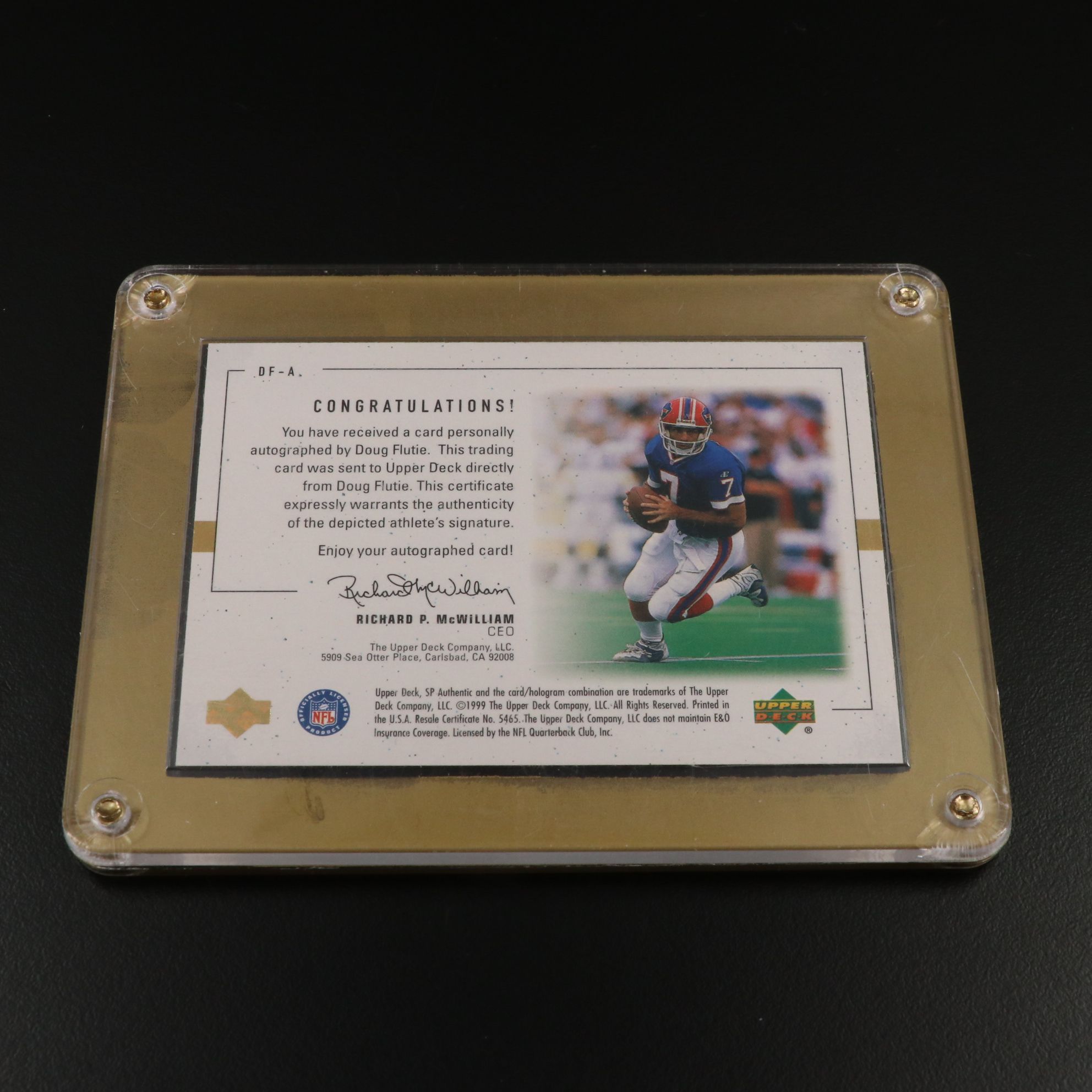 Doug Flutie Signed, Relic, and Graded Buffalo Bills Football Cards, 1999-2000