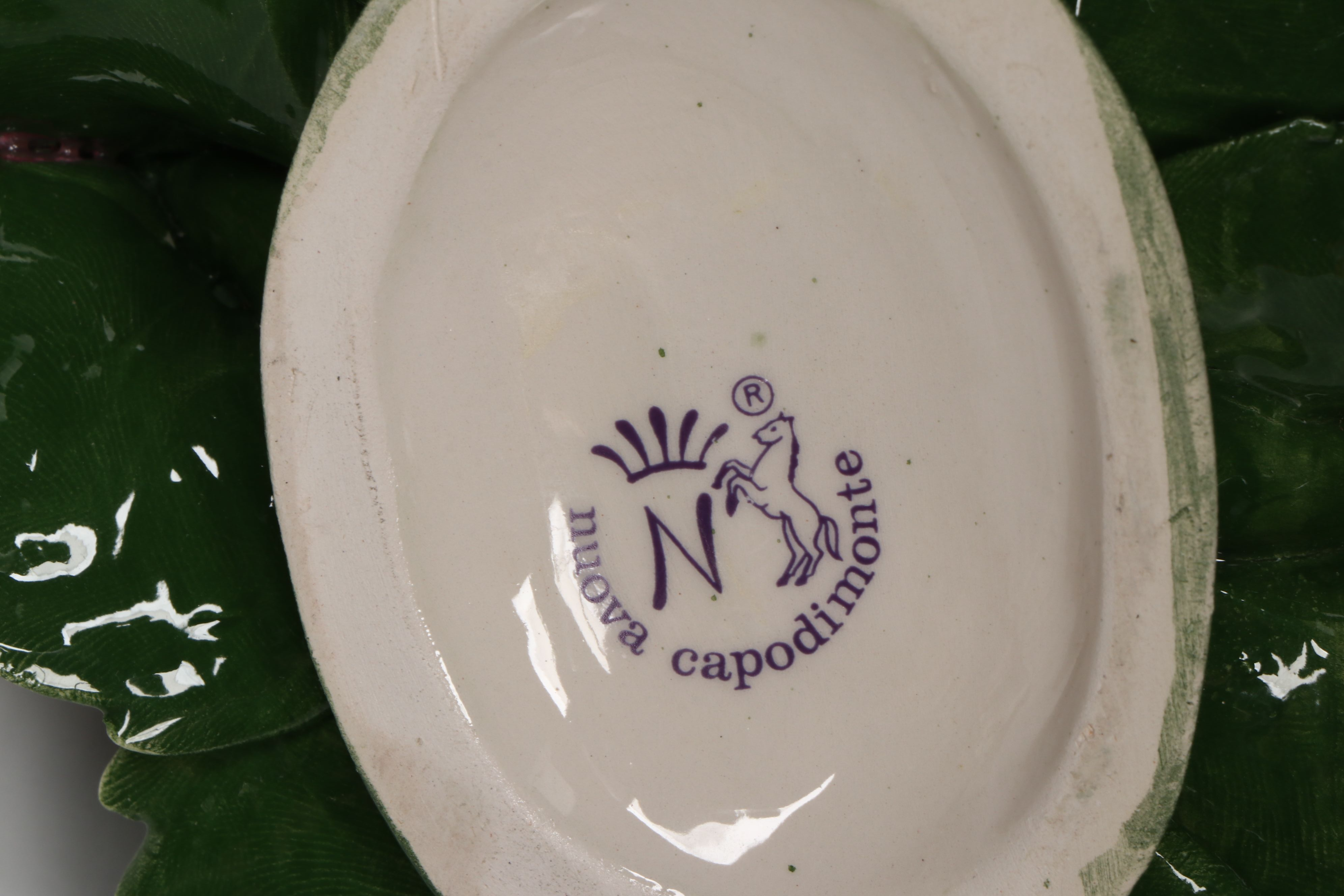 Italian Capodimonte Roses, Violets and More Porcelain Flower Baskets