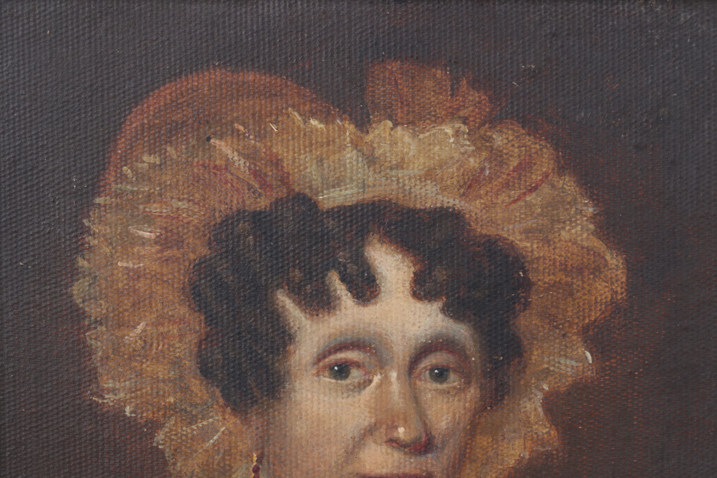 Portrait Oil Painting of Woman Attributed to Silas Martin, Circa 19th Century