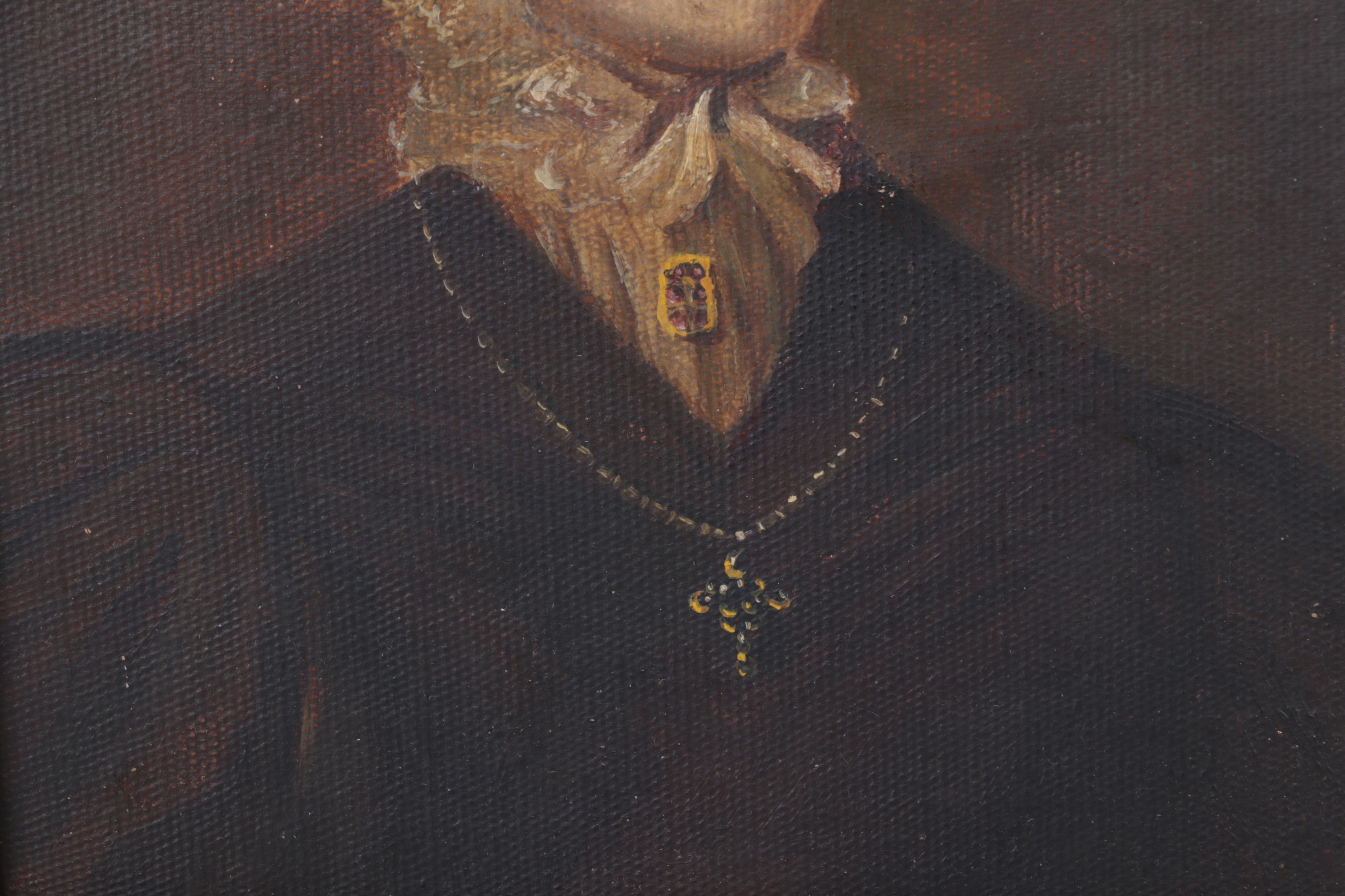 Portrait Oil Painting of Woman Attributed to Silas Martin, Circa 19th Century