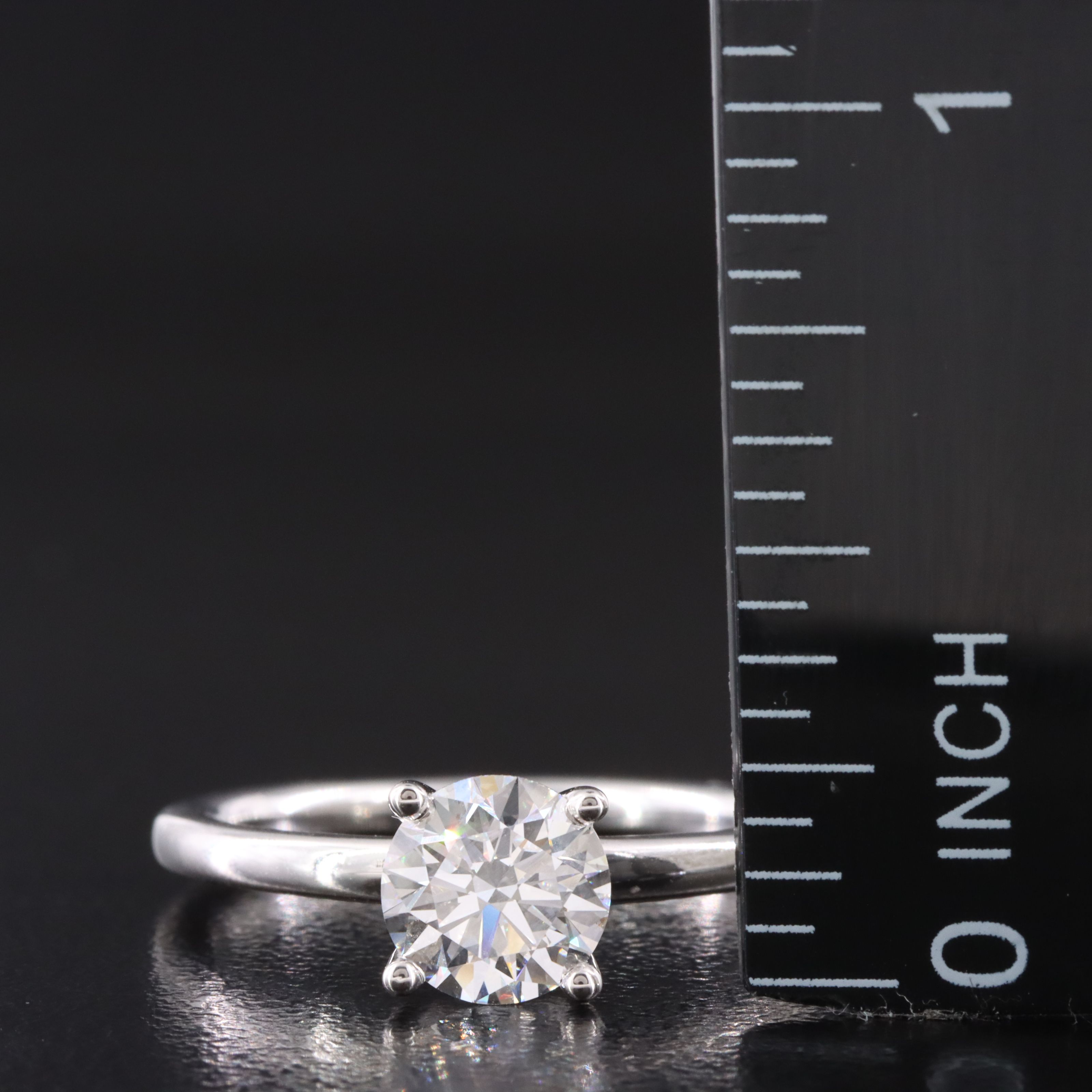 14K 1.10 CT Lab Grown Diamond Solitaire Ring with GCAL Online Report