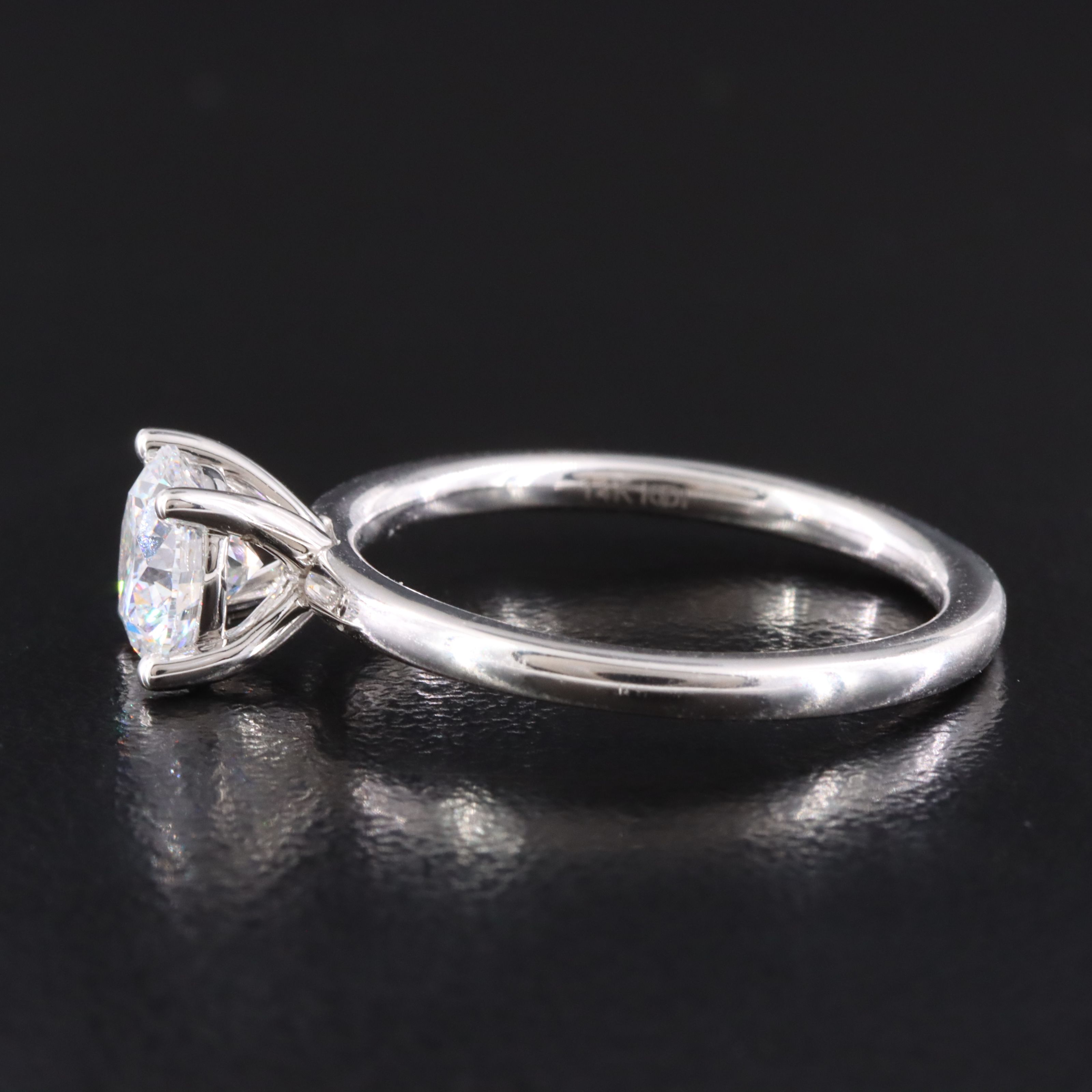 14K 1.10 CT Lab Grown Diamond Solitaire Ring with GCAL Online Report