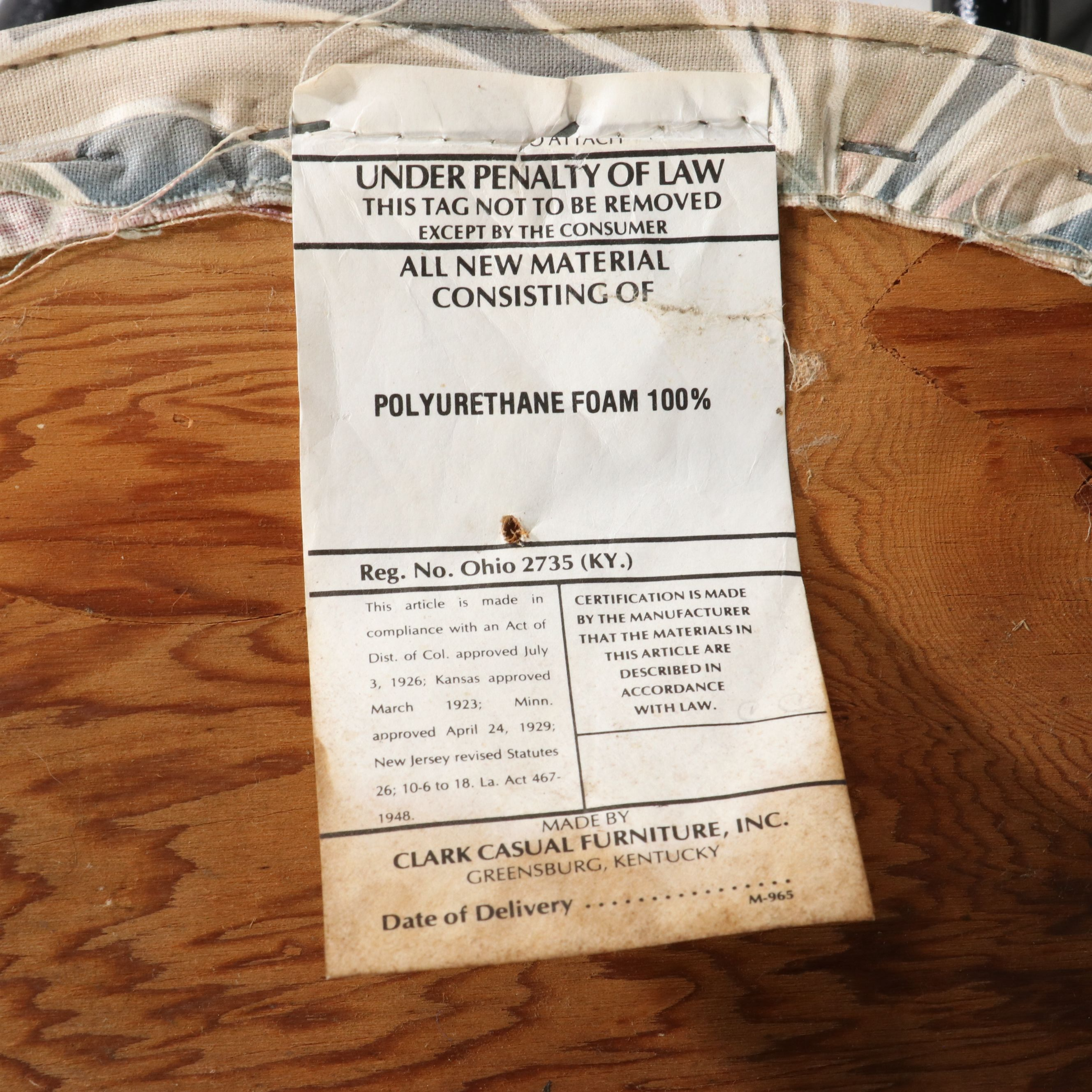 Clark Casual Furniture Black Lacquered Rattan Barrel Chair, Late 20th Century