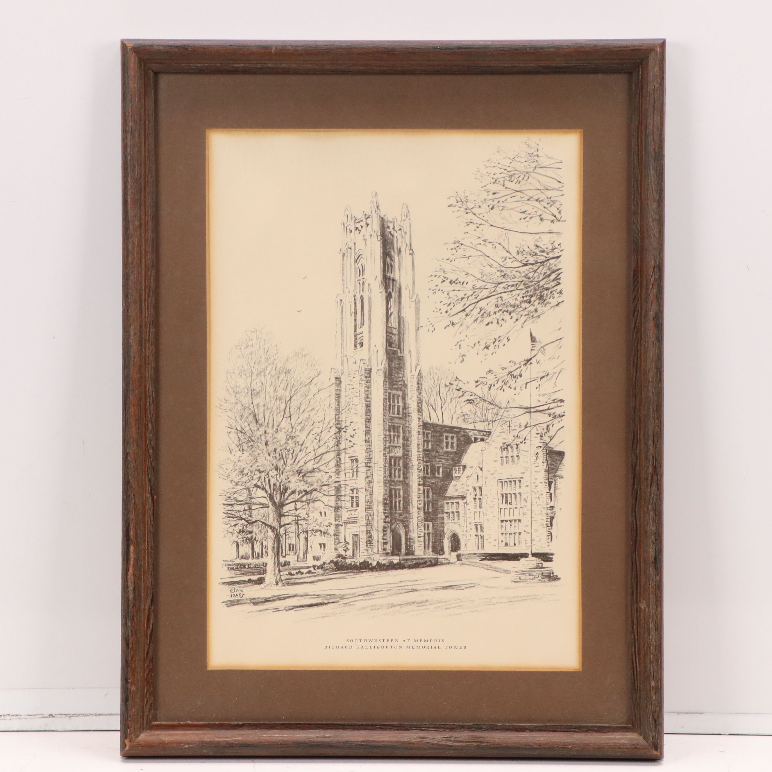 Offset "Southwestern at Memphis: Richard Halliburton Memorial Tower," 20th C.