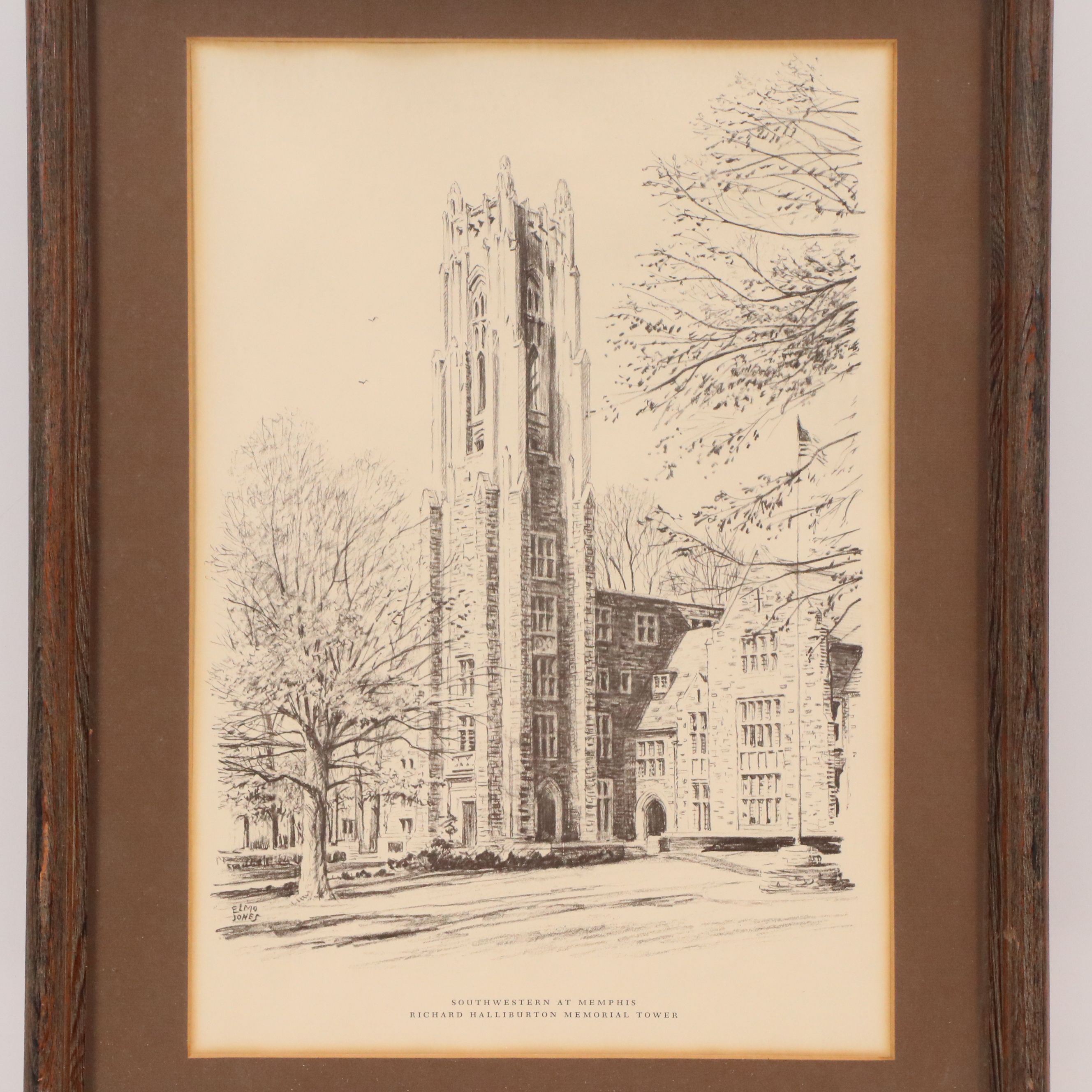 Offset "Southwestern at Memphis: Richard Halliburton Memorial Tower," 20th C.