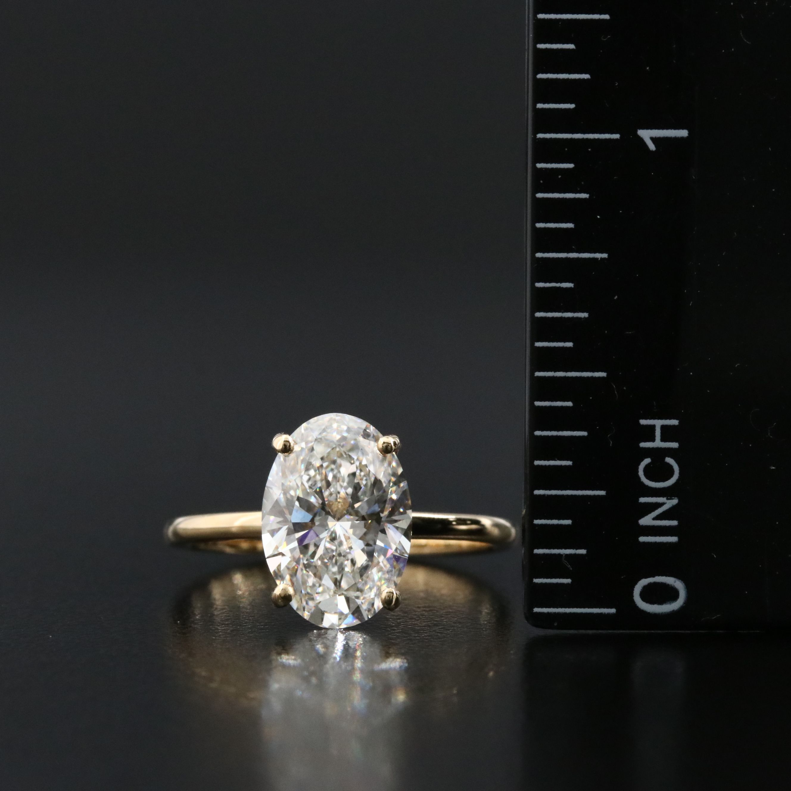 18K 3.02 CT Lab Grown Diamond Solitaire Ring with IGI Report