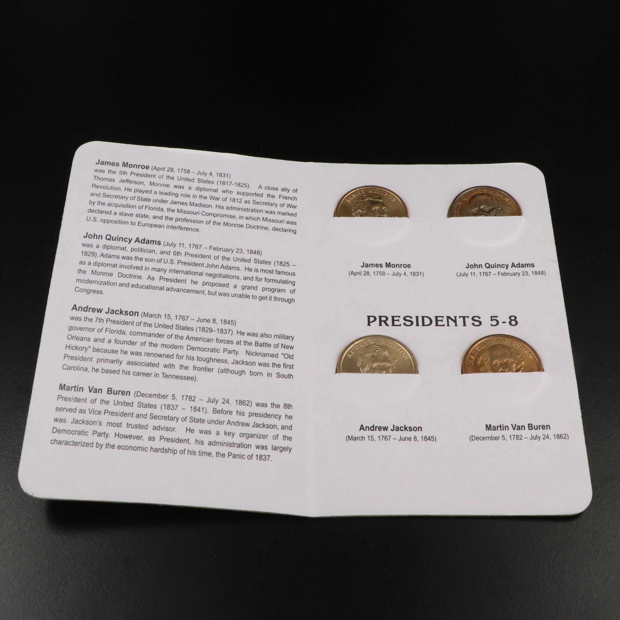 3 Booklets with the First 12 Presidential Dollars