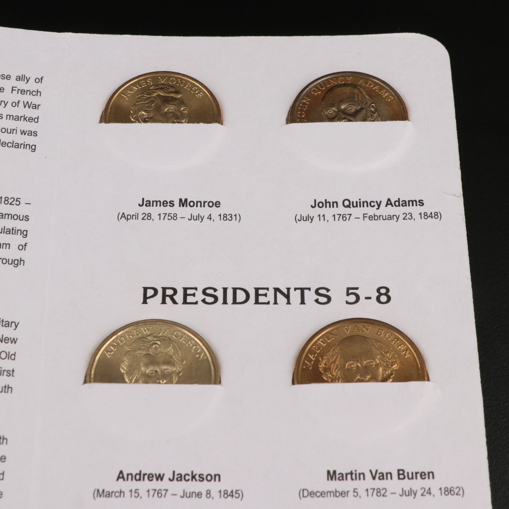 3 Booklets with the First 12 Presidential Dollars