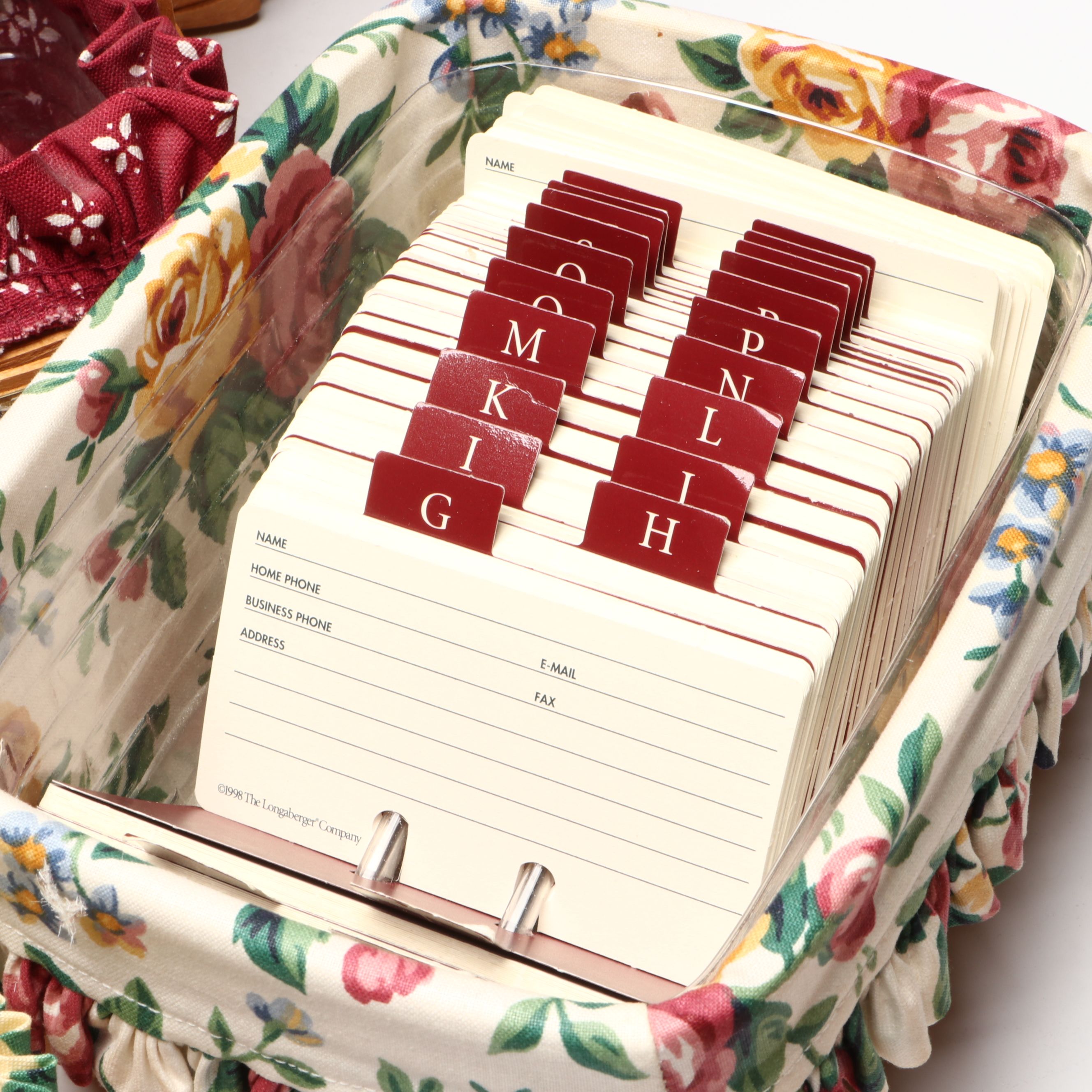 Longaberger Baskets with Royal Winton Grimwades Chintz Pattern Mugs and Platter