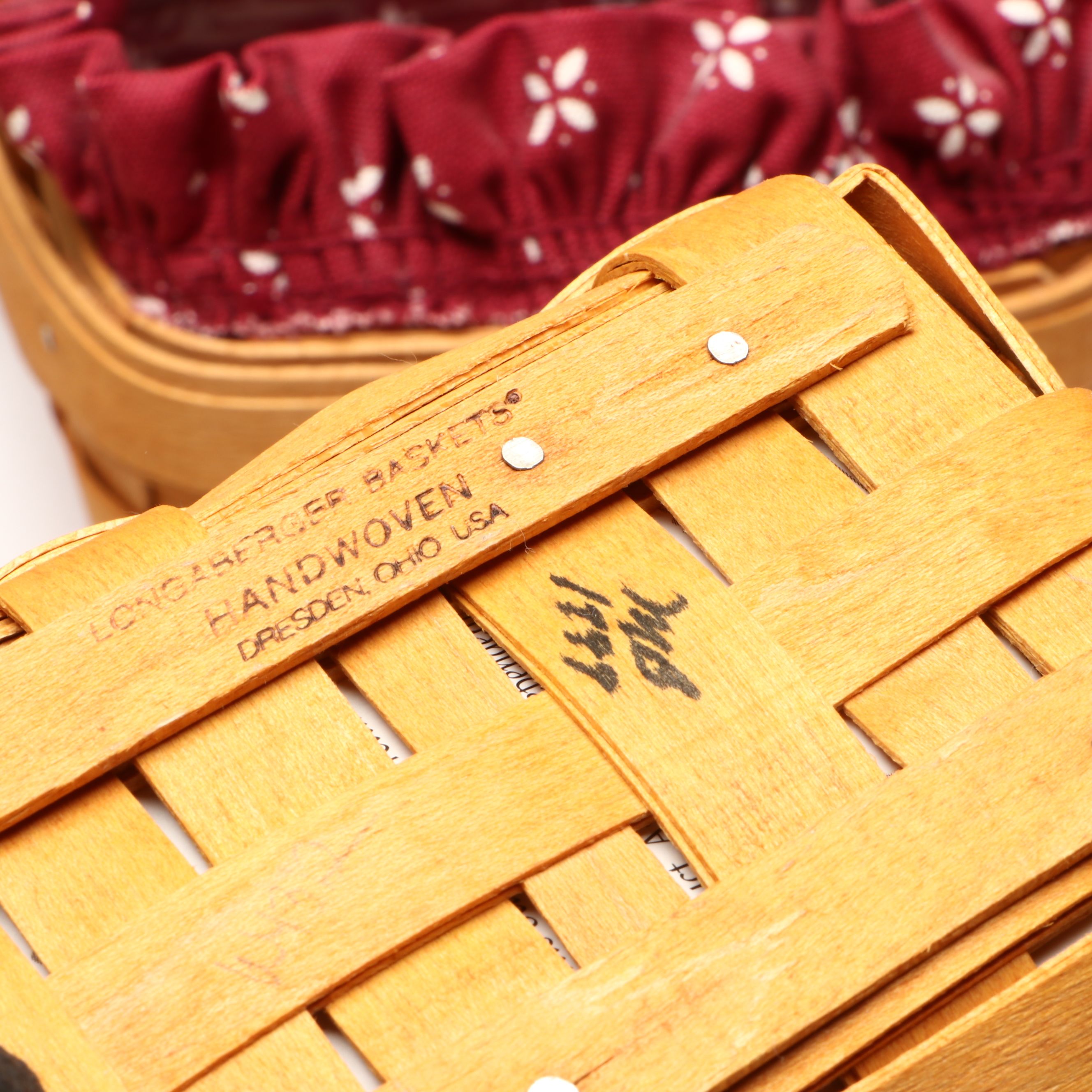 Longaberger Baskets with Royal Winton Grimwades Chintz Pattern Mugs and Platter