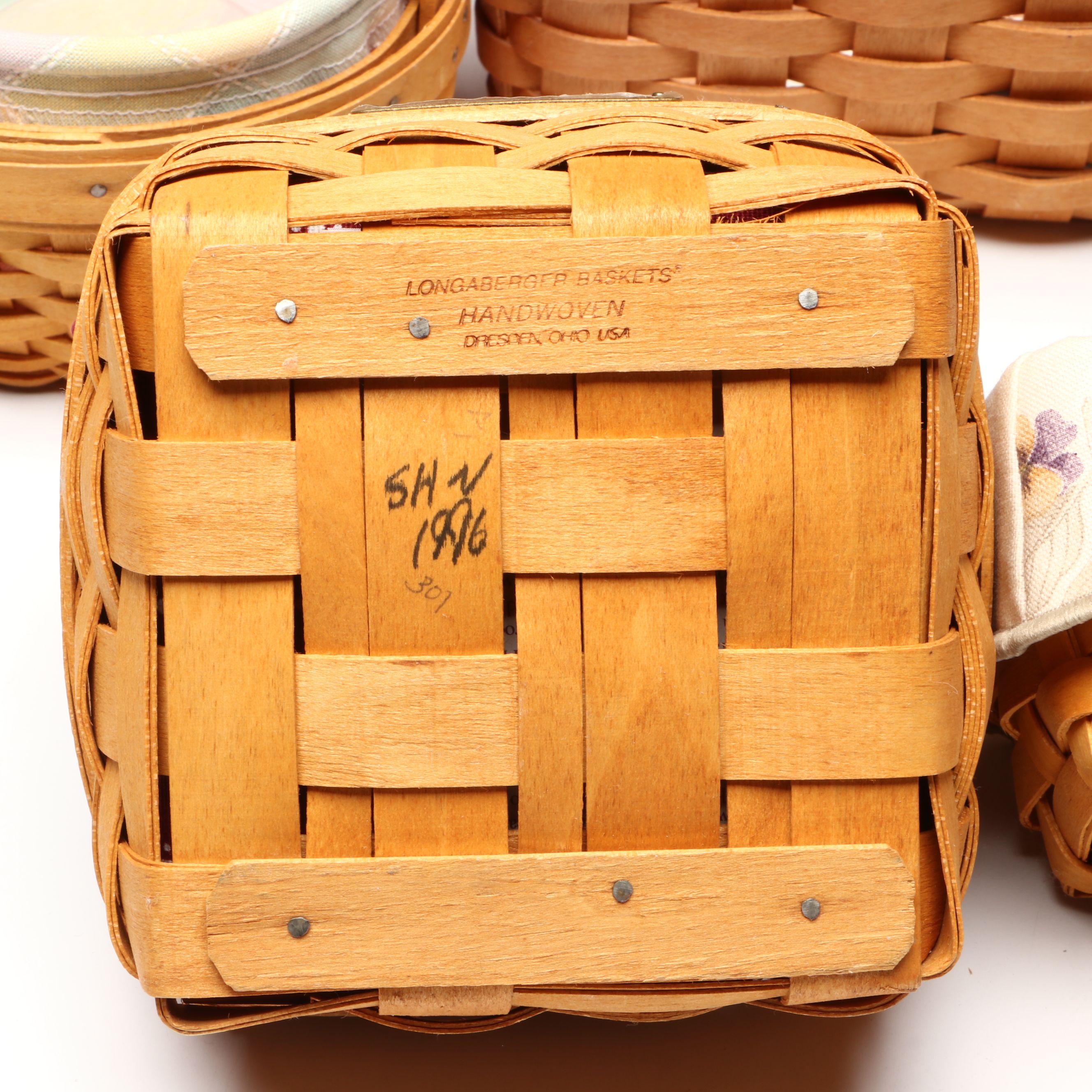 Longaberger Baskets with Royal Winton Grimwades Chintz Pattern Mugs and Platter