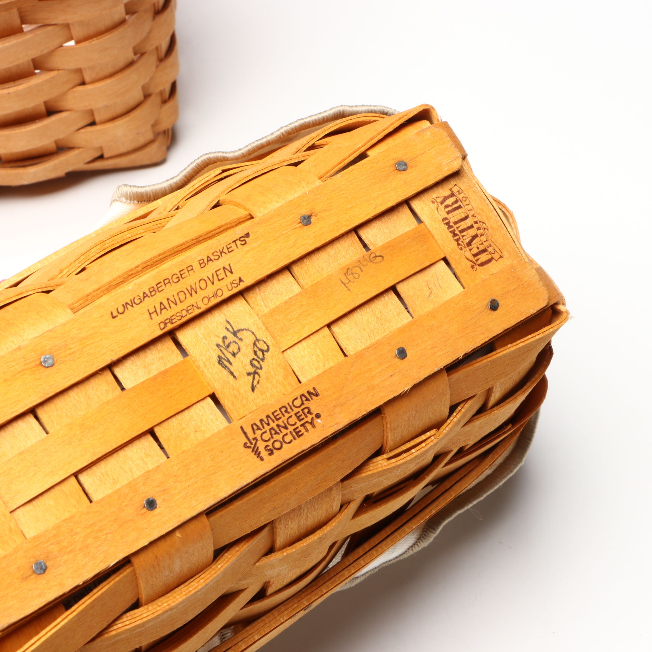 Longaberger Baskets with Royal Winton Grimwades Chintz Pattern Mugs and Platter