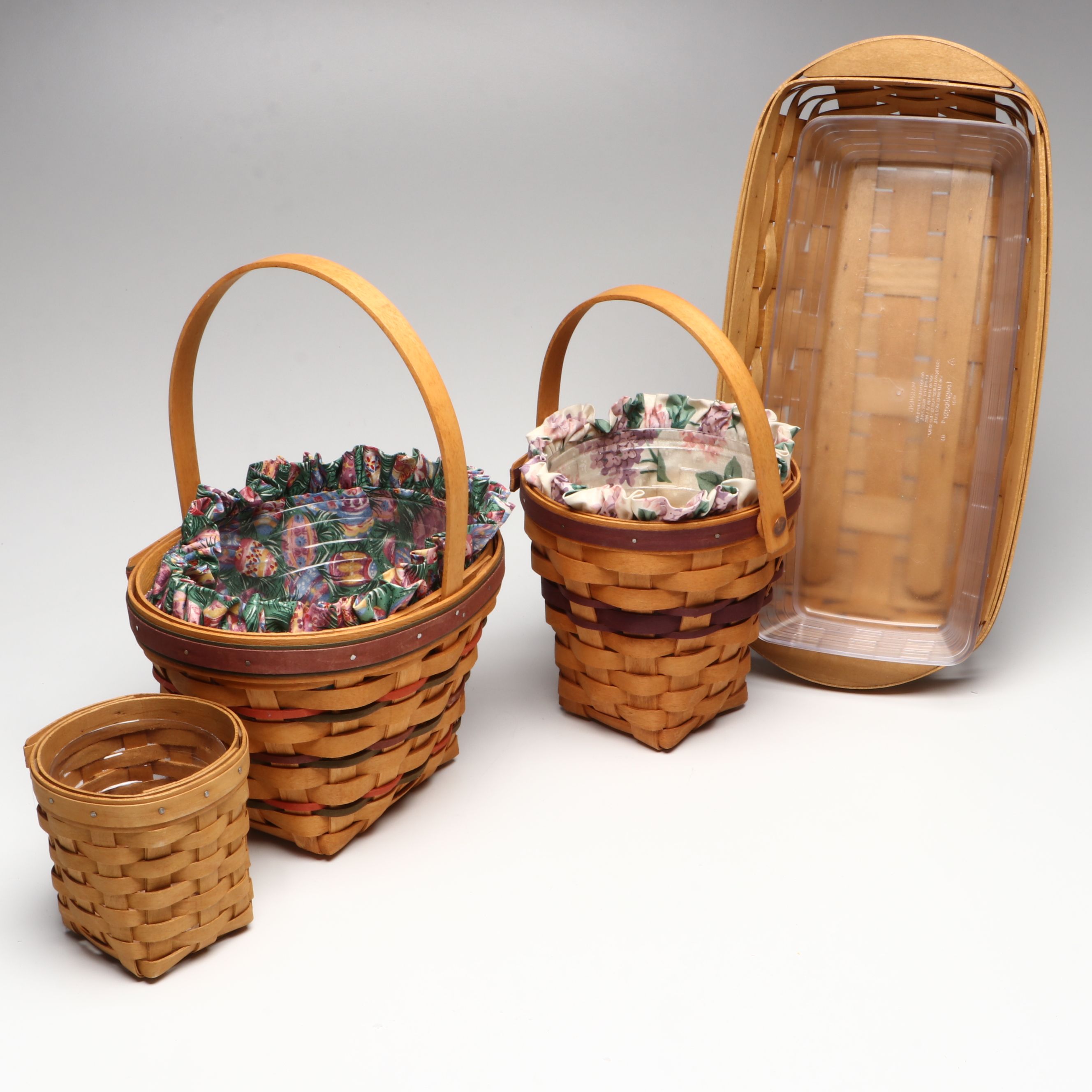 Longaberger Baskets with Royal Winton Grimwades Chintz Pattern Mugs and Platter