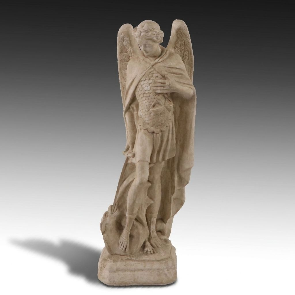 Cast Plaster Statue of Saint Michael the Archangel