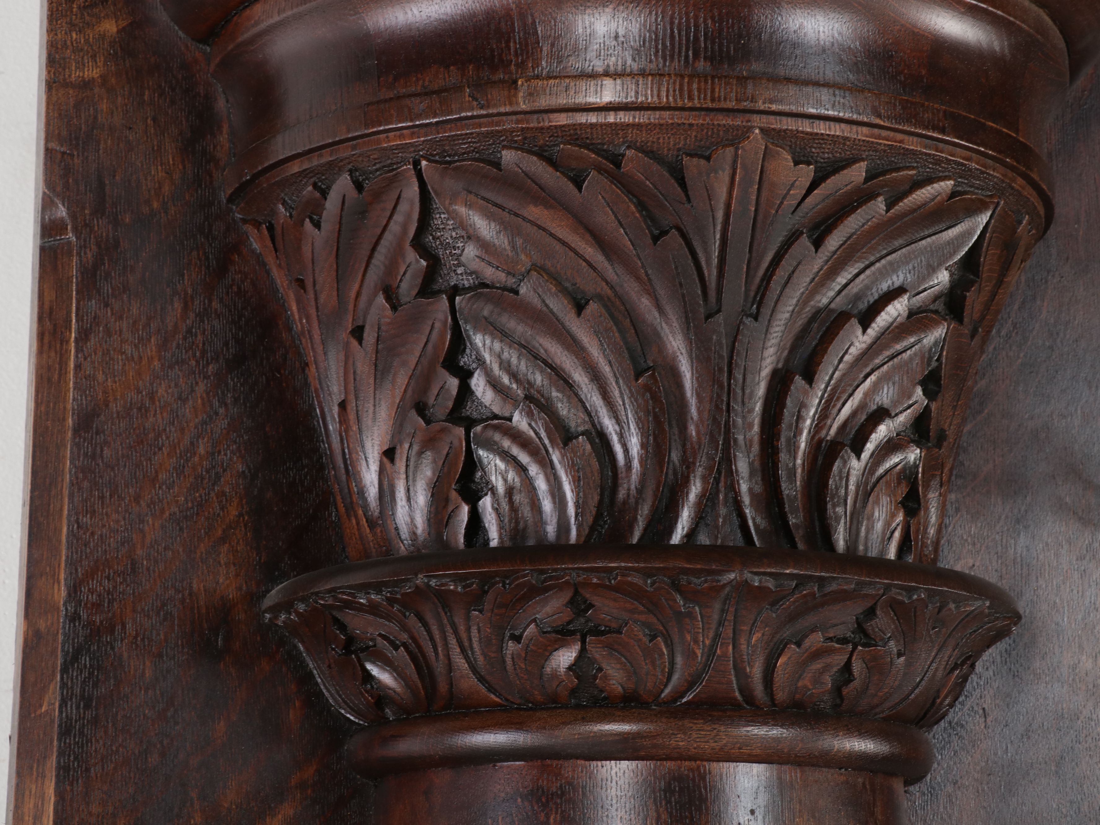 Pair of Renaissance Revival Carved Oak Architectural Pilasters, 19th Century