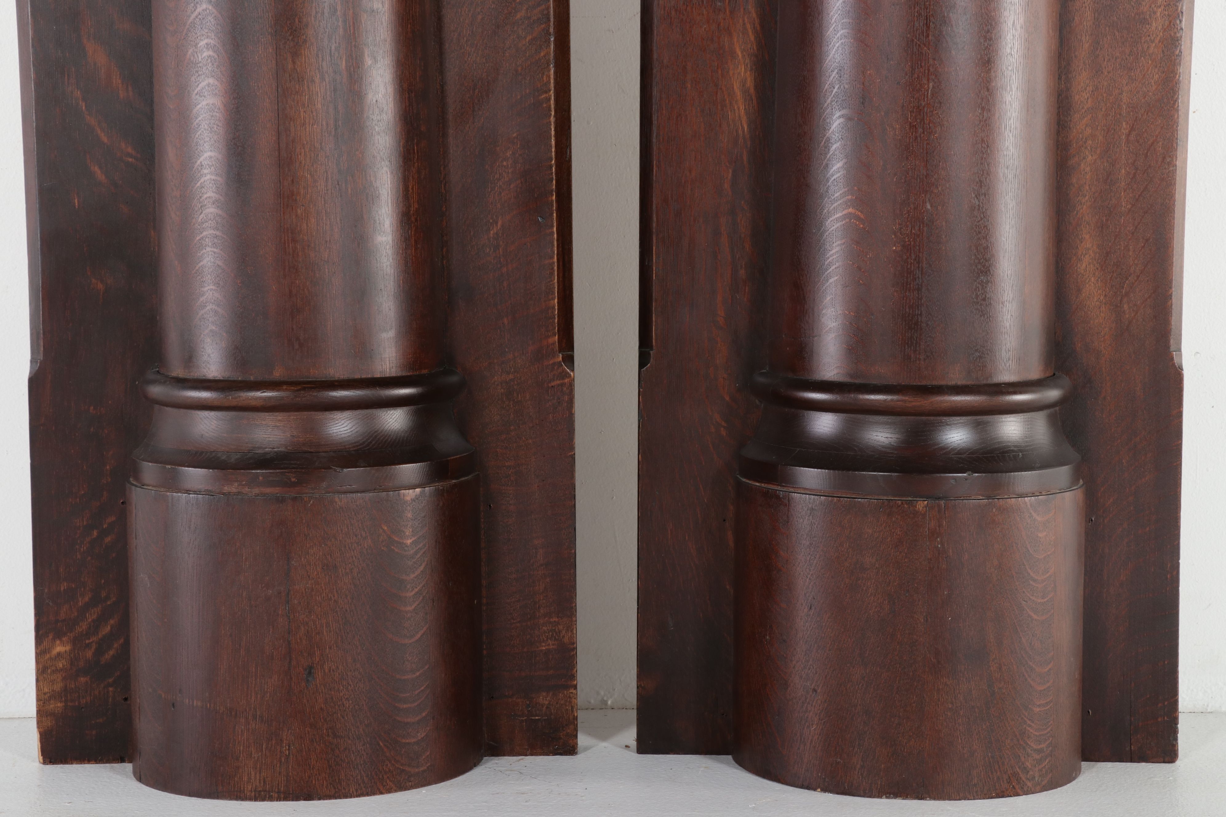 Pair of Renaissance Revival Carved Oak Architectural Pilasters, 19th Century