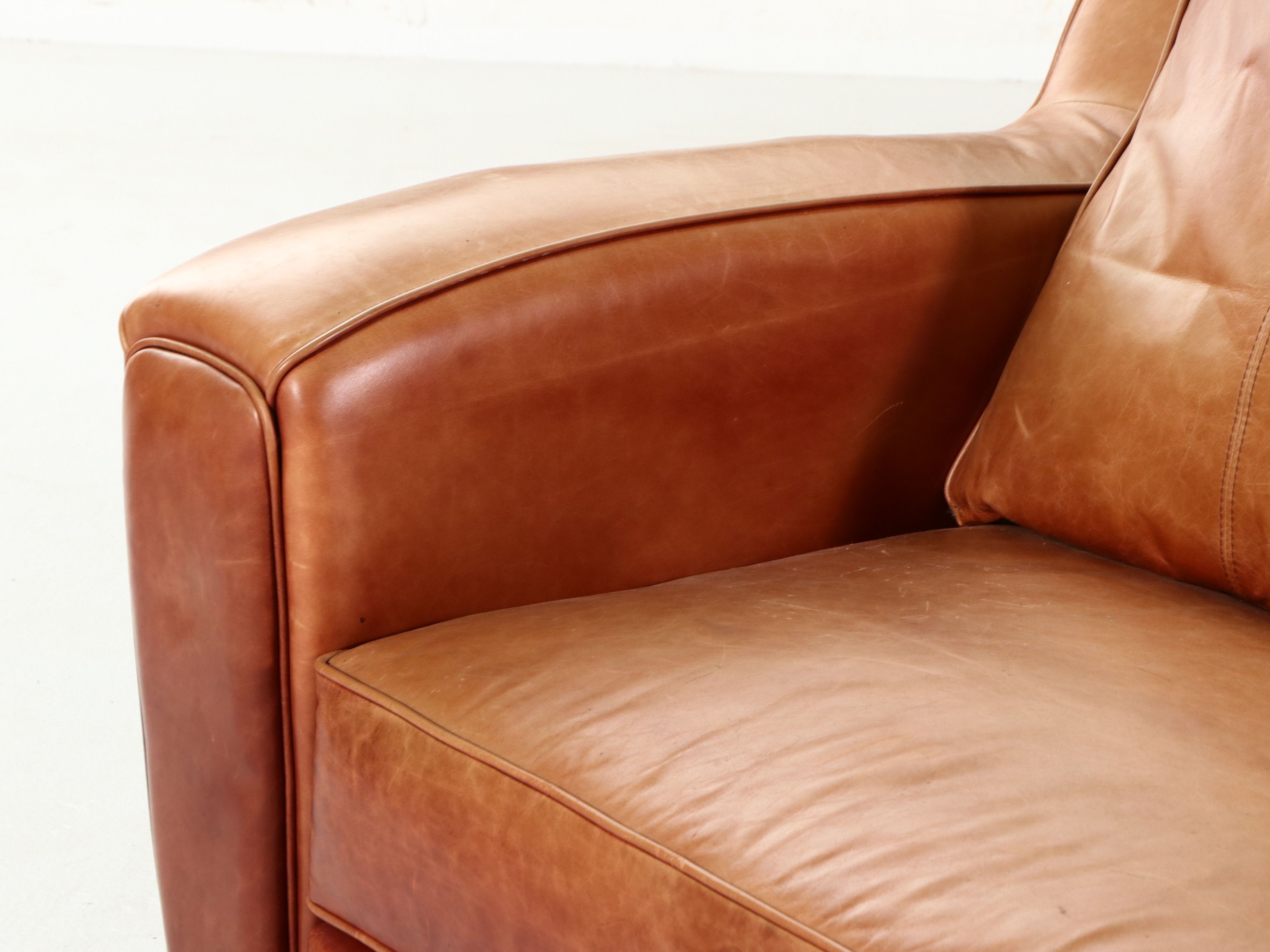Dual Reclining Leather Loveseat, 21st Century