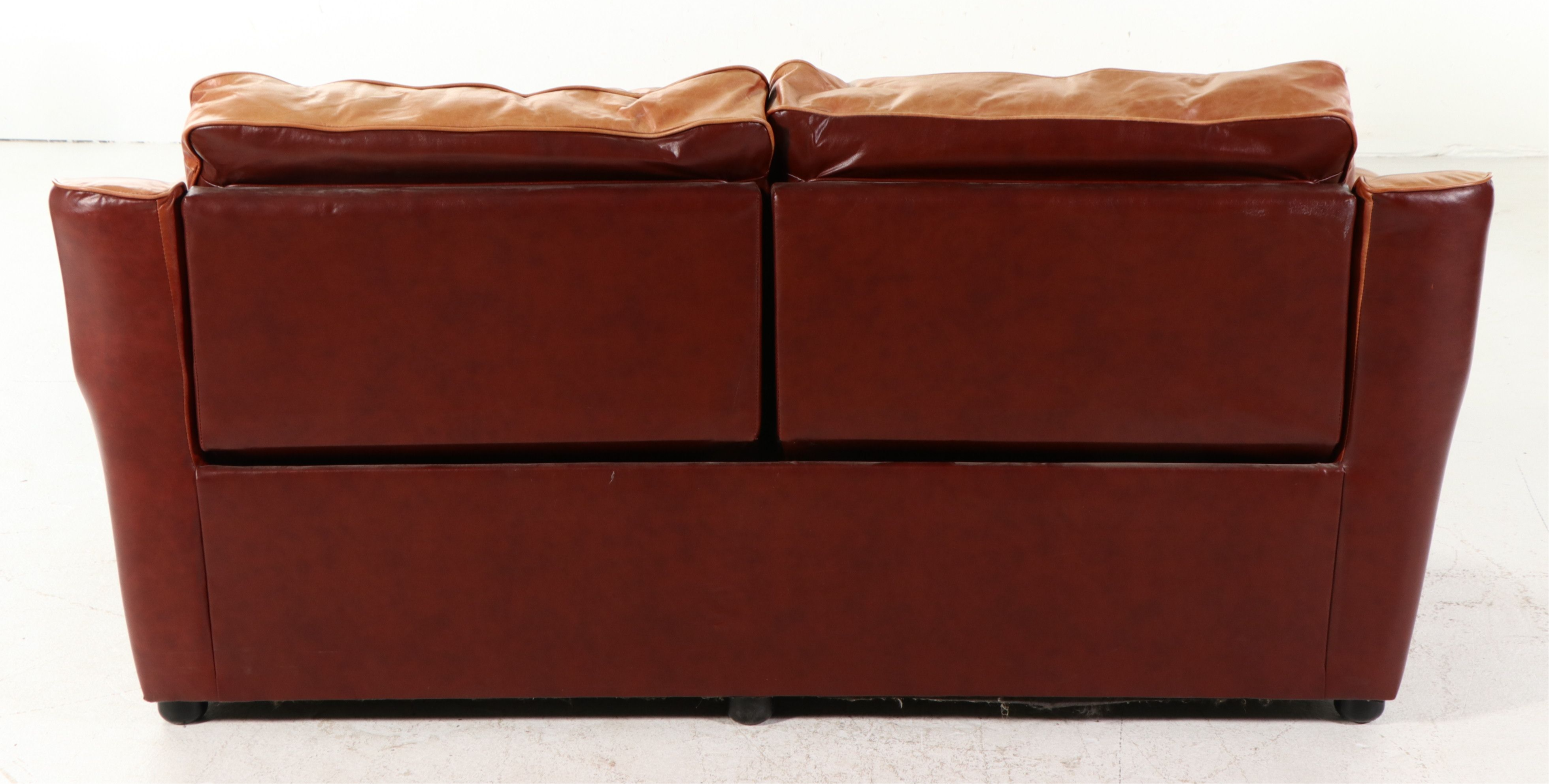 Dual Reclining Leather Loveseat, 21st Century