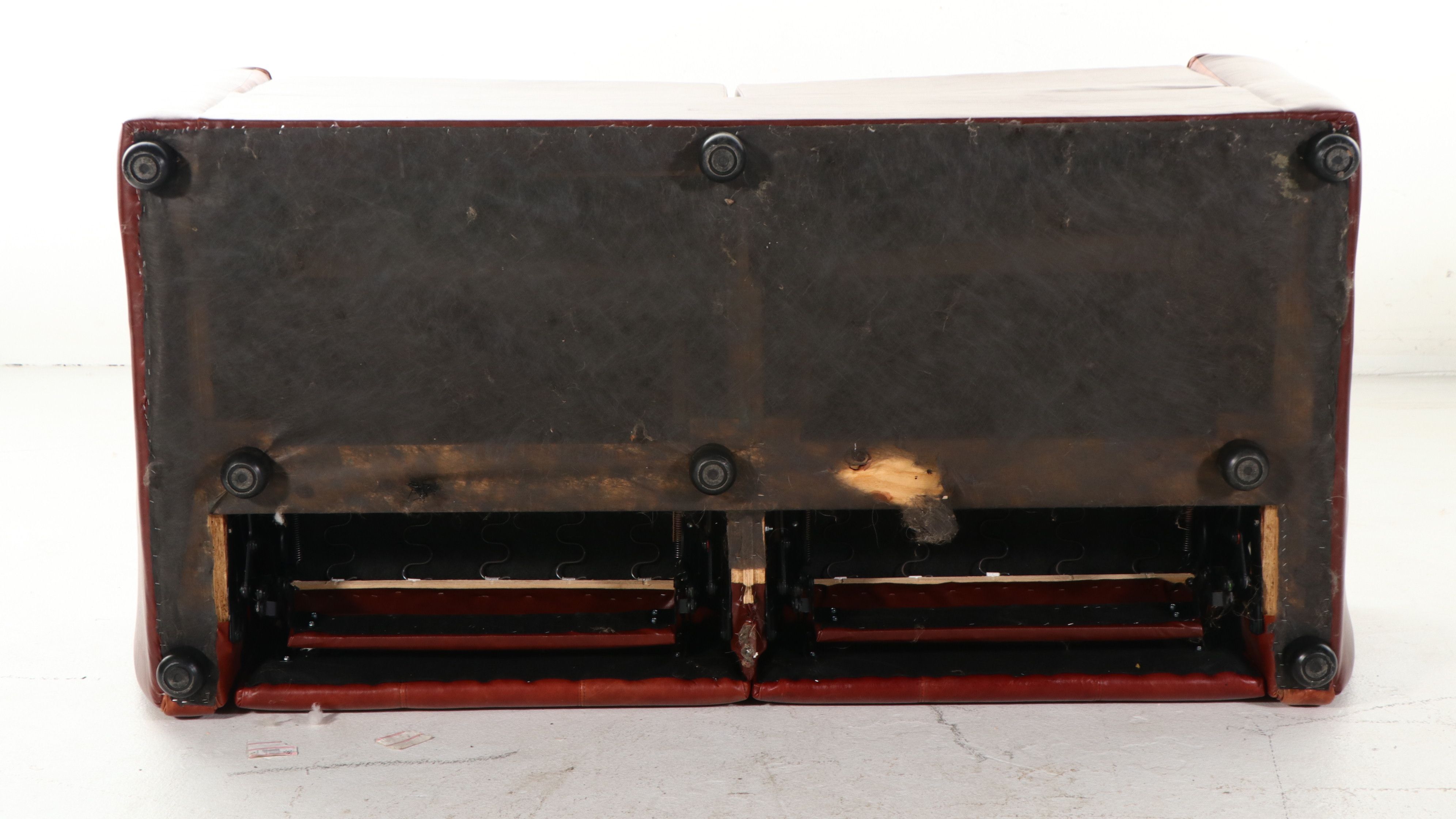 Dual Reclining Leather Loveseat, 21st Century