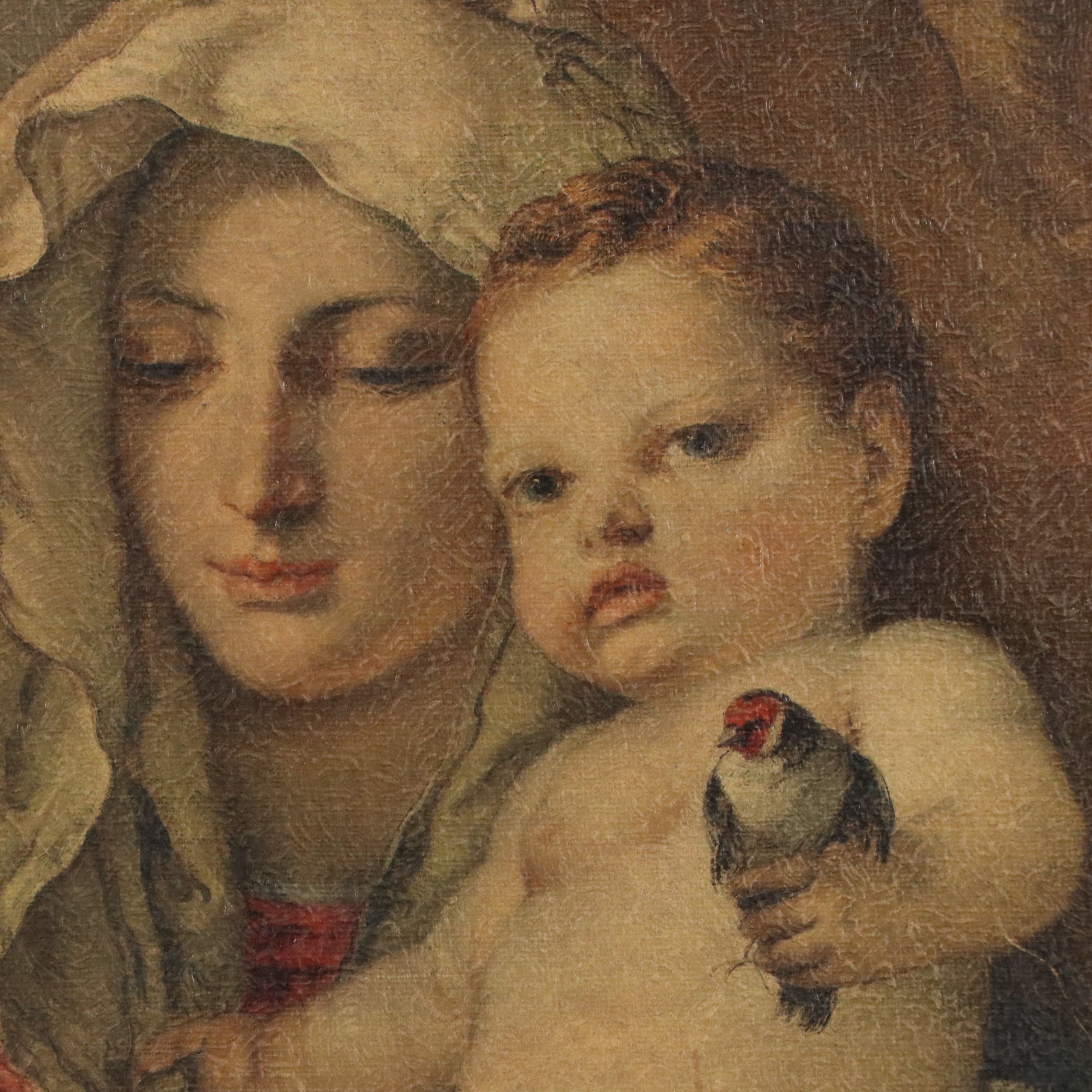 Embellished Gicleé After Giovanni Battista Tiepolo "Madonna of the Goldfinch"