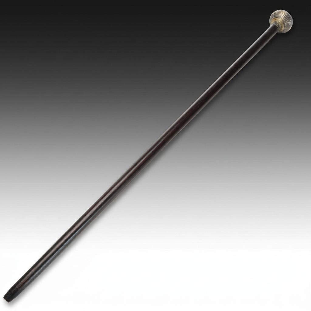 Wooden and Embossed Metal Flask Cane