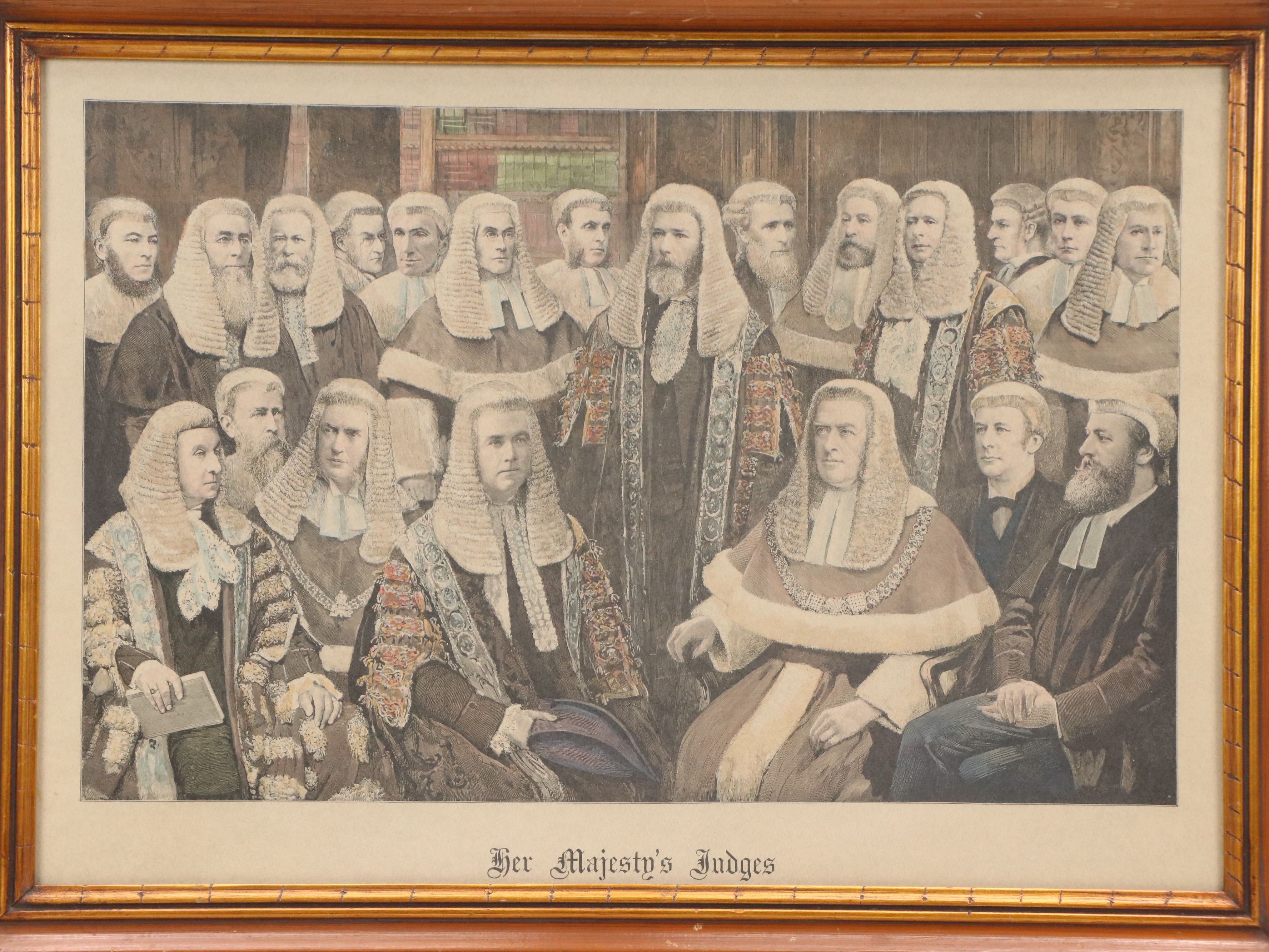 Hand-Colored Engraving "Her Majesty's Judges in Ireland"