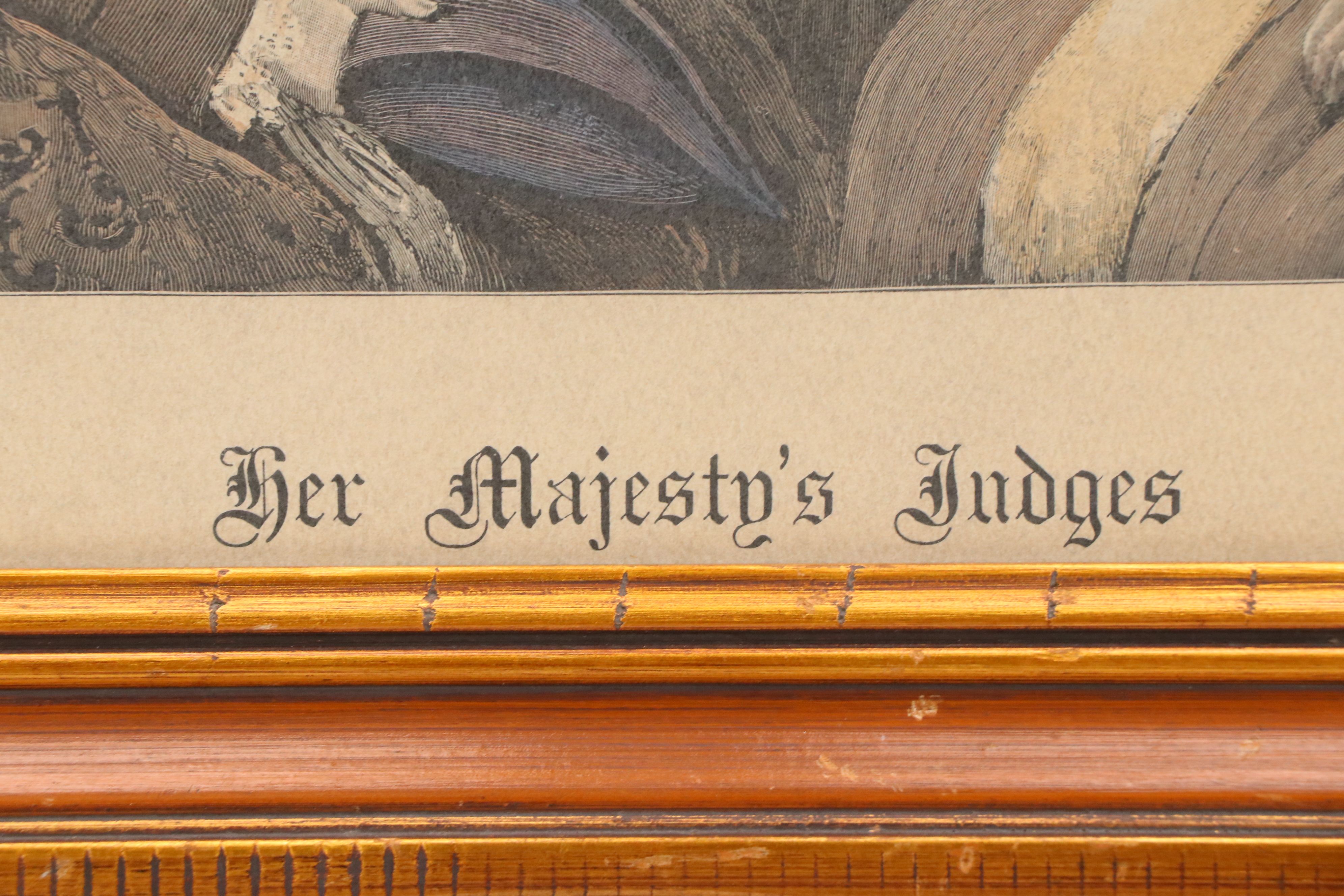 Hand-Colored Engraving "Her Majesty's Judges in Ireland"
