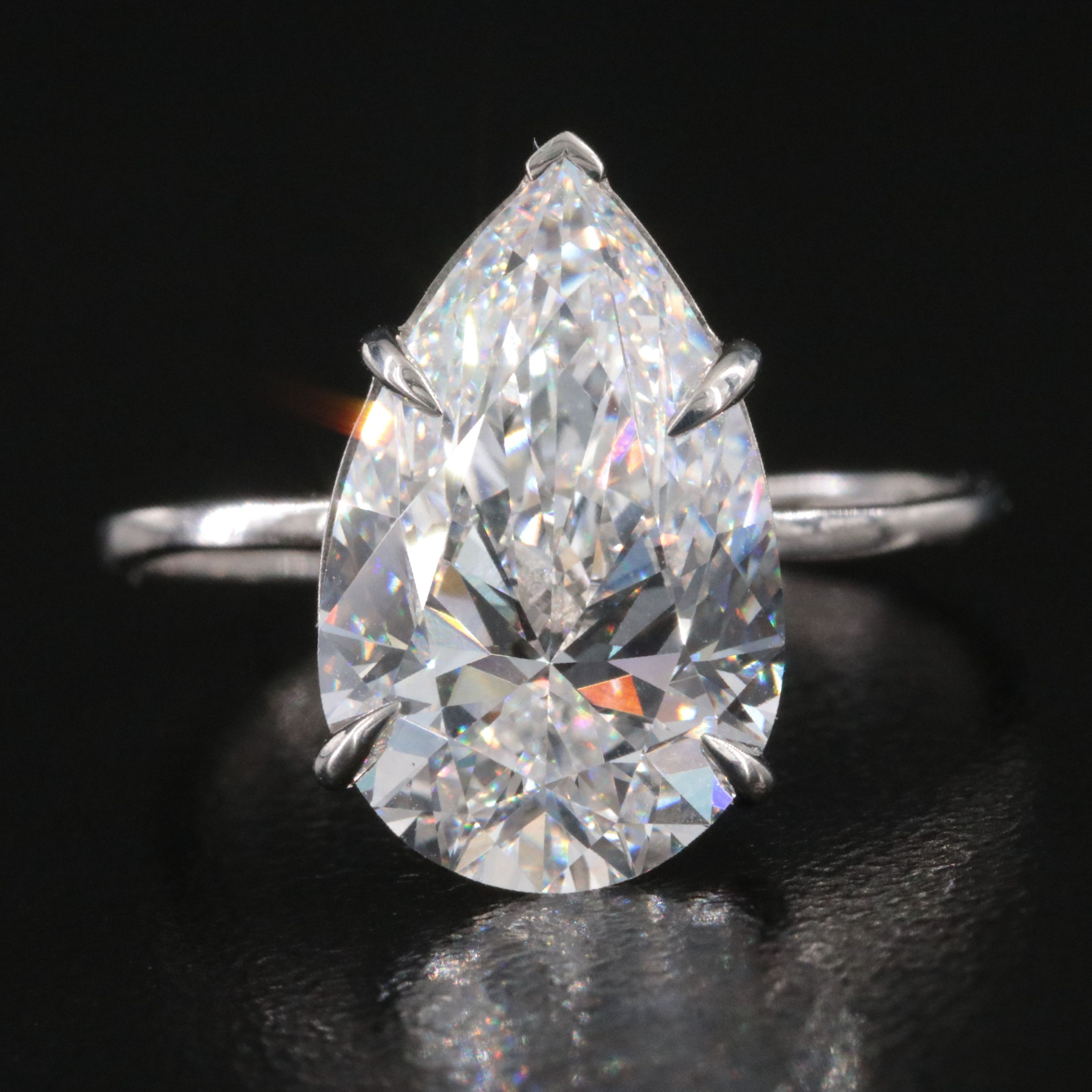 Platinum 4.55 CT Lab Grown Diamond Solitaire Ring with IGI Report