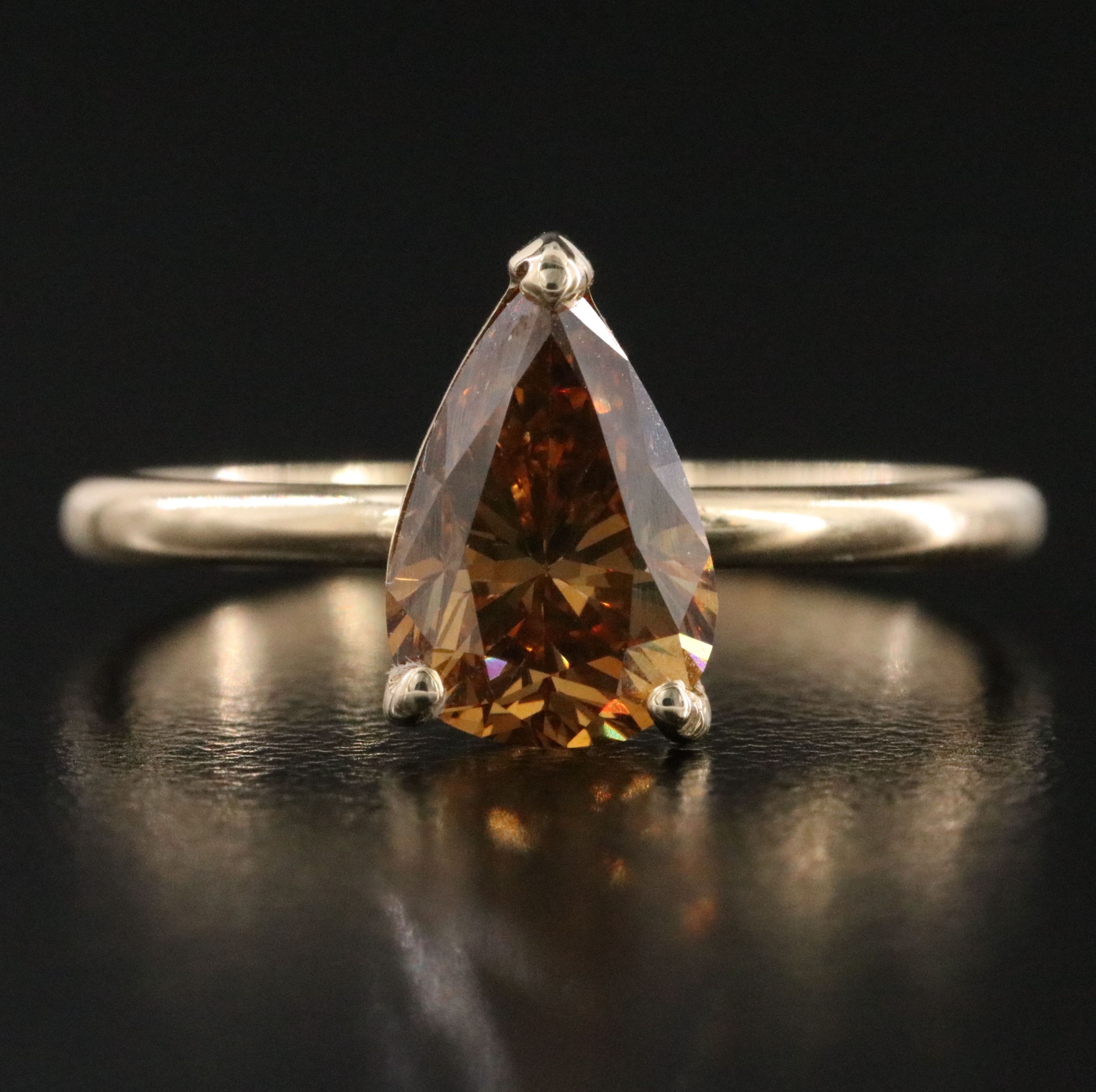 14K 1.62 CT Fancy Brown Diamond Solitaire Ring