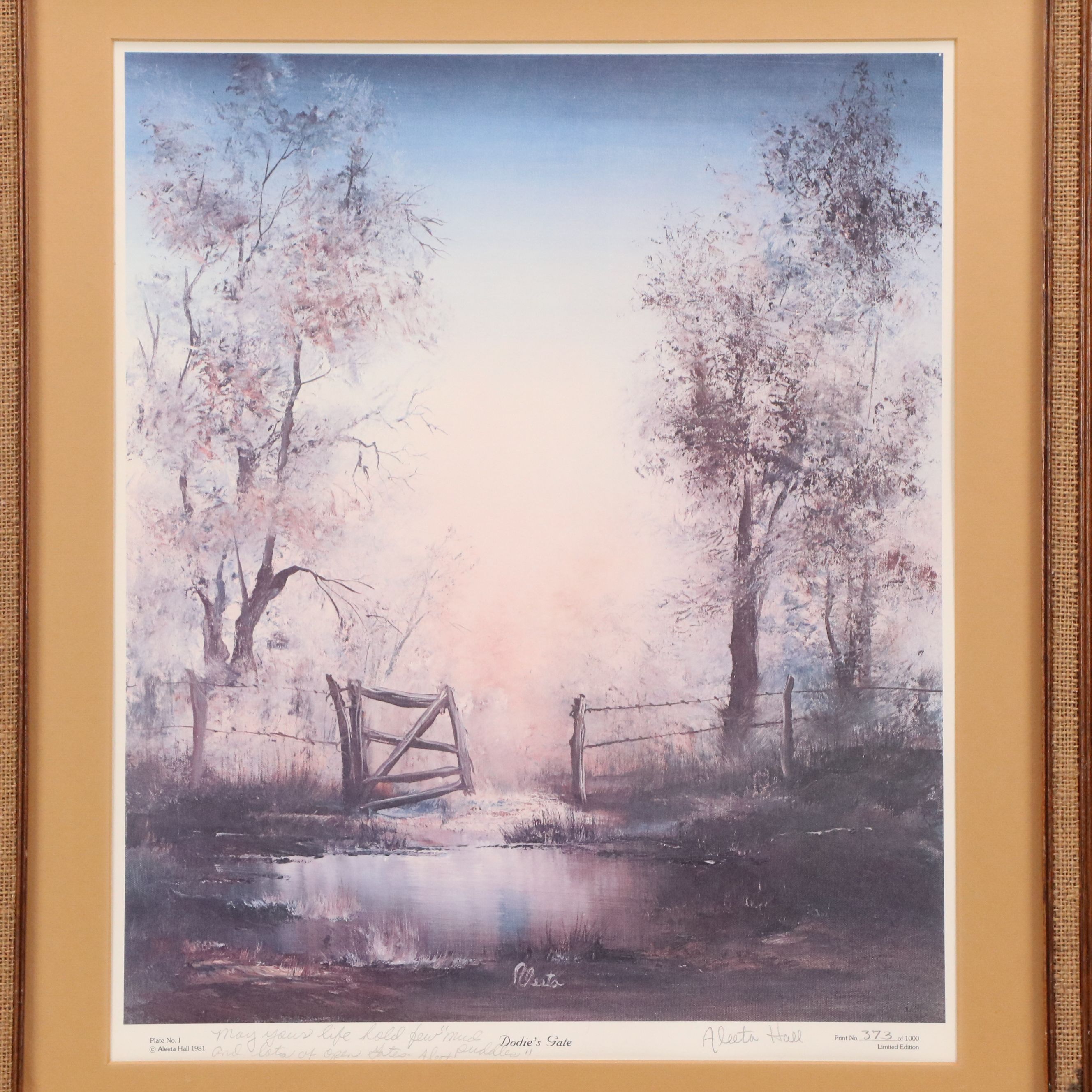 Aleeta Hall Offset Lithograph "Dodie's Gate," 1981