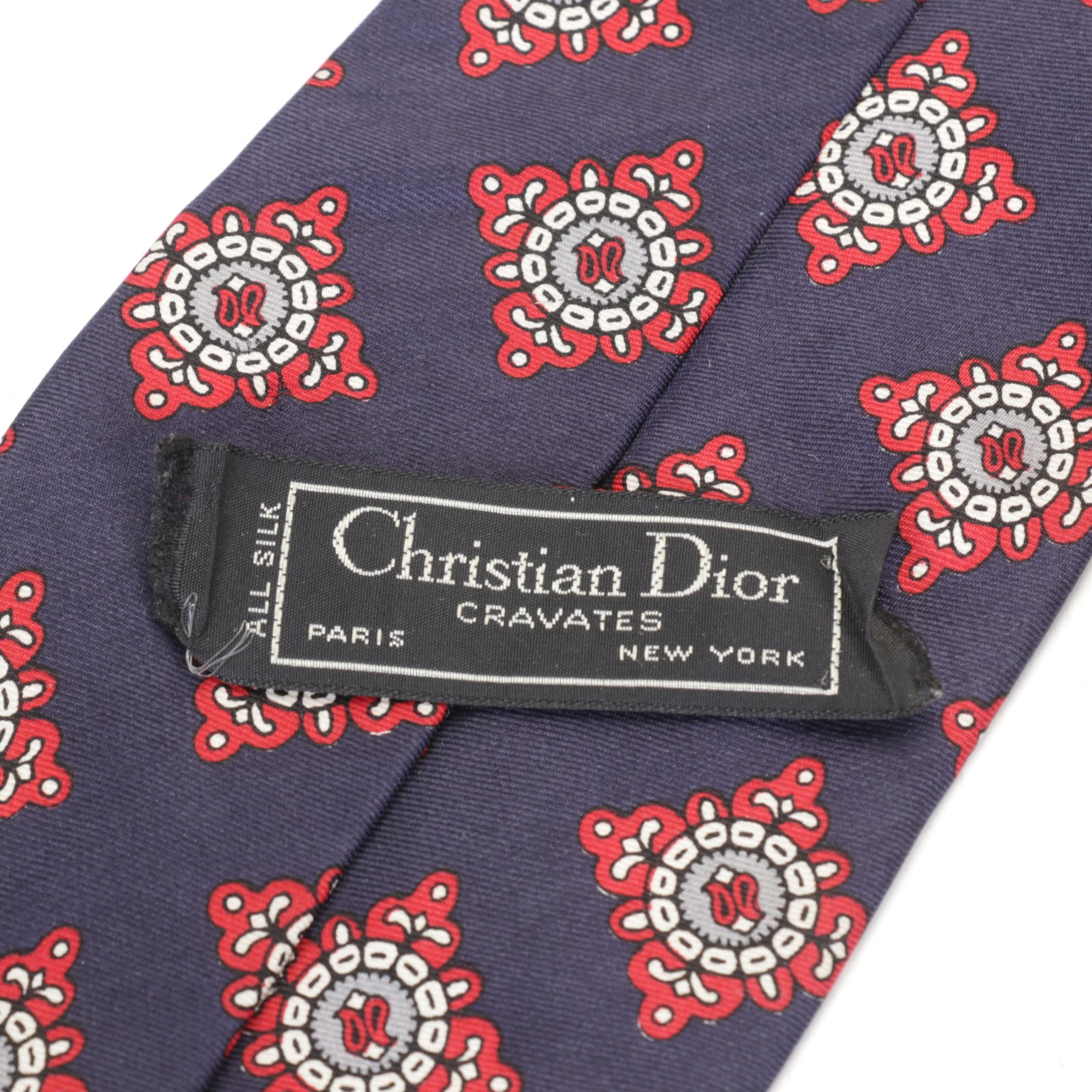 Christian Dior Silk Patterned Neck Ties