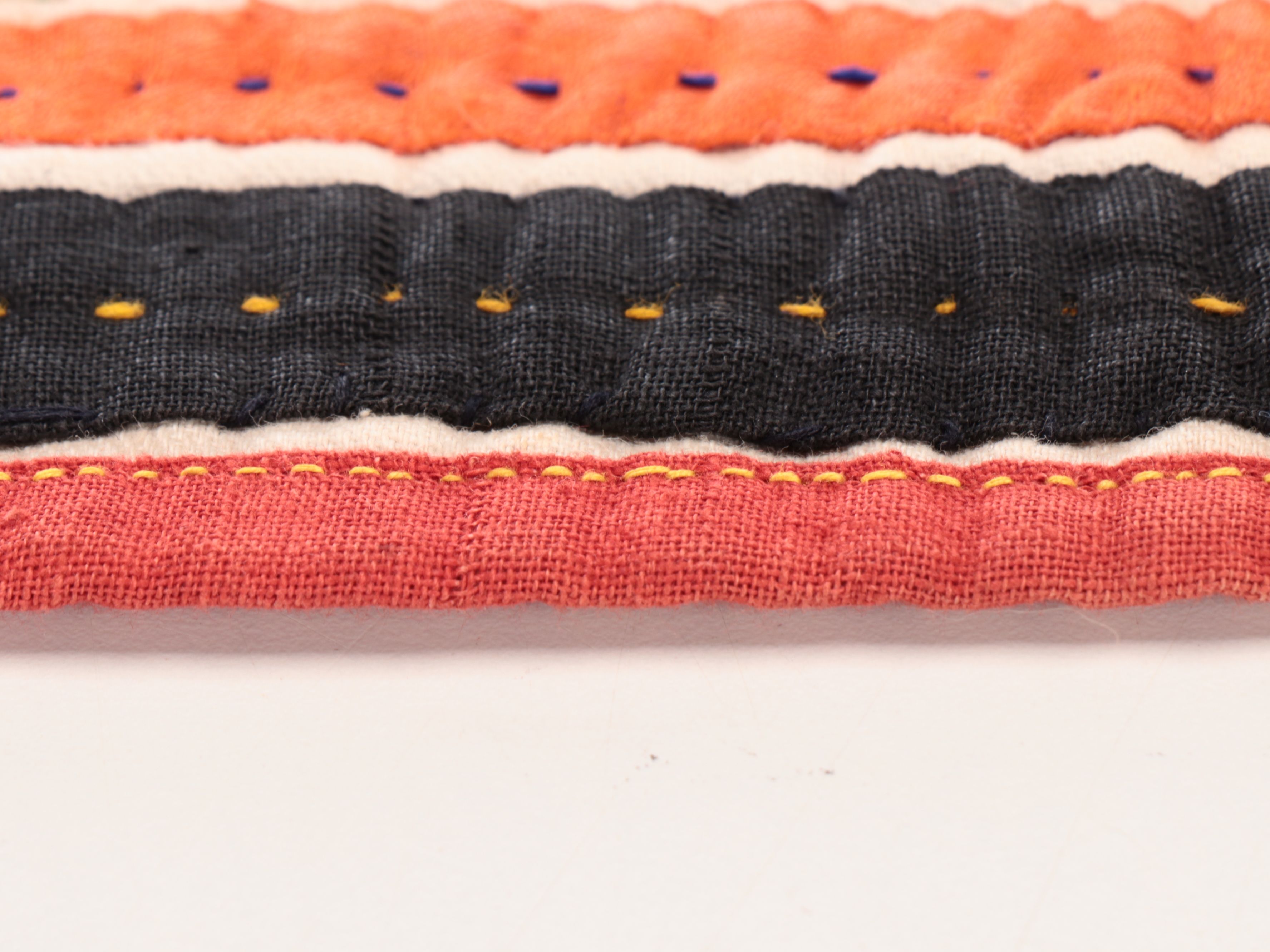 Hand-Pieced Rabari Peoples Multicolor Appliqué Quilt, 20th Century